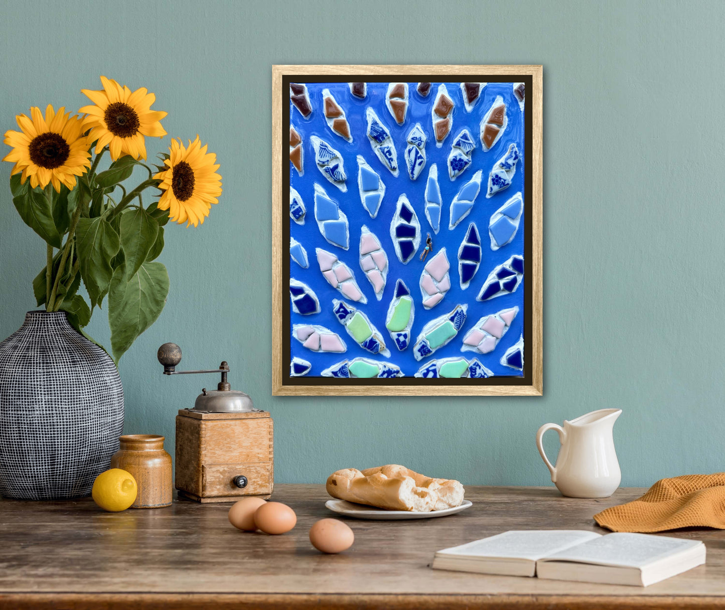 The Path to Peace - 8x10 Mixed Media; Sand, Acrylic & Resin on Canvas Framed