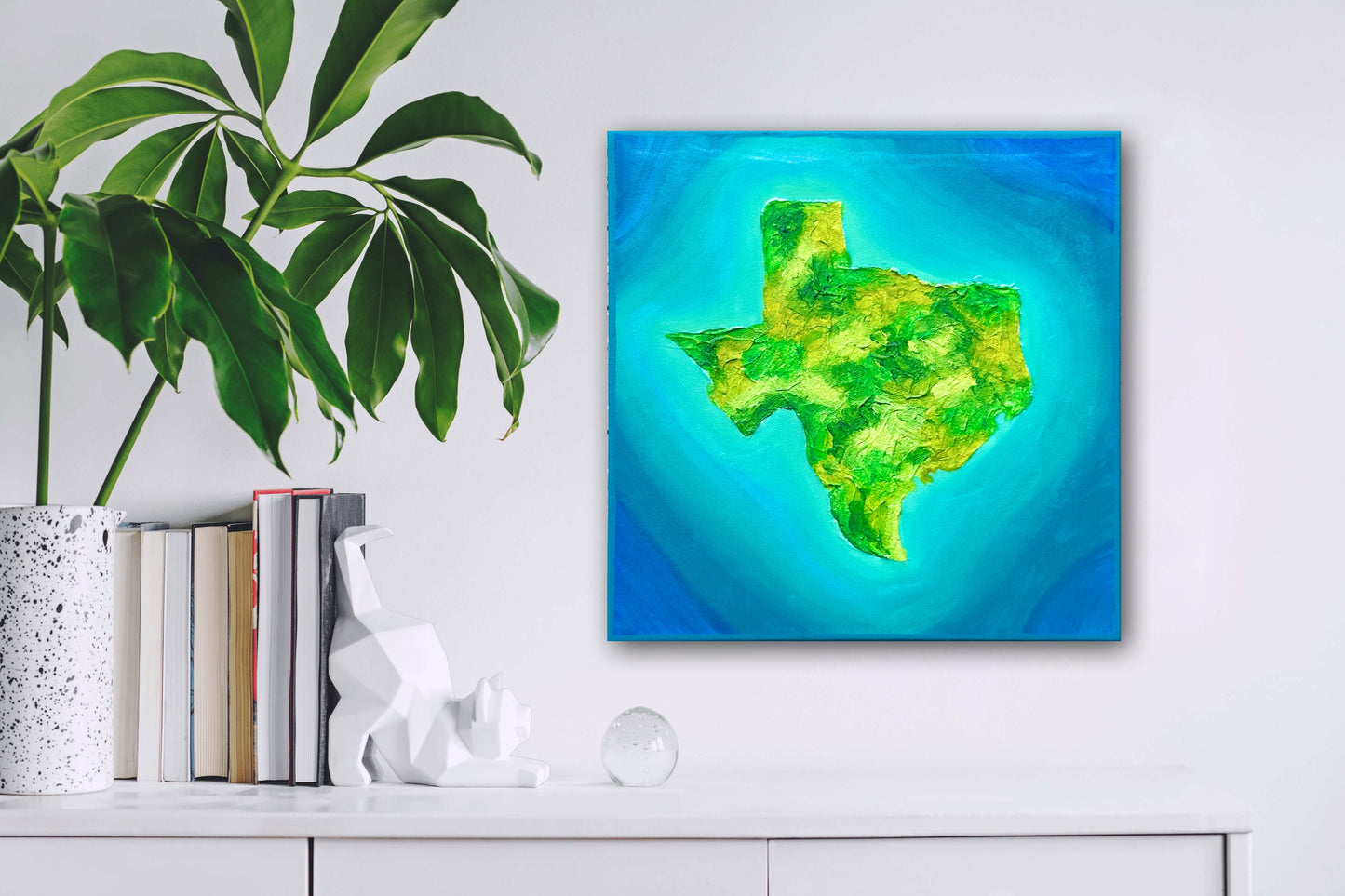 THE ISLAND OF TEXAS - 12x12in Acrylic & Resin on Canvas