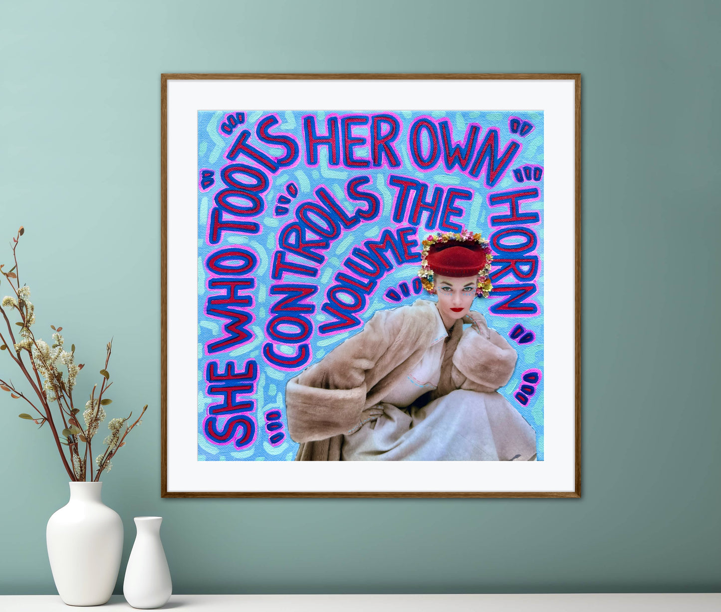 Vogue Reflections: She Who Toots Her Own Horn - 10x10in Glicée Fine Art Print