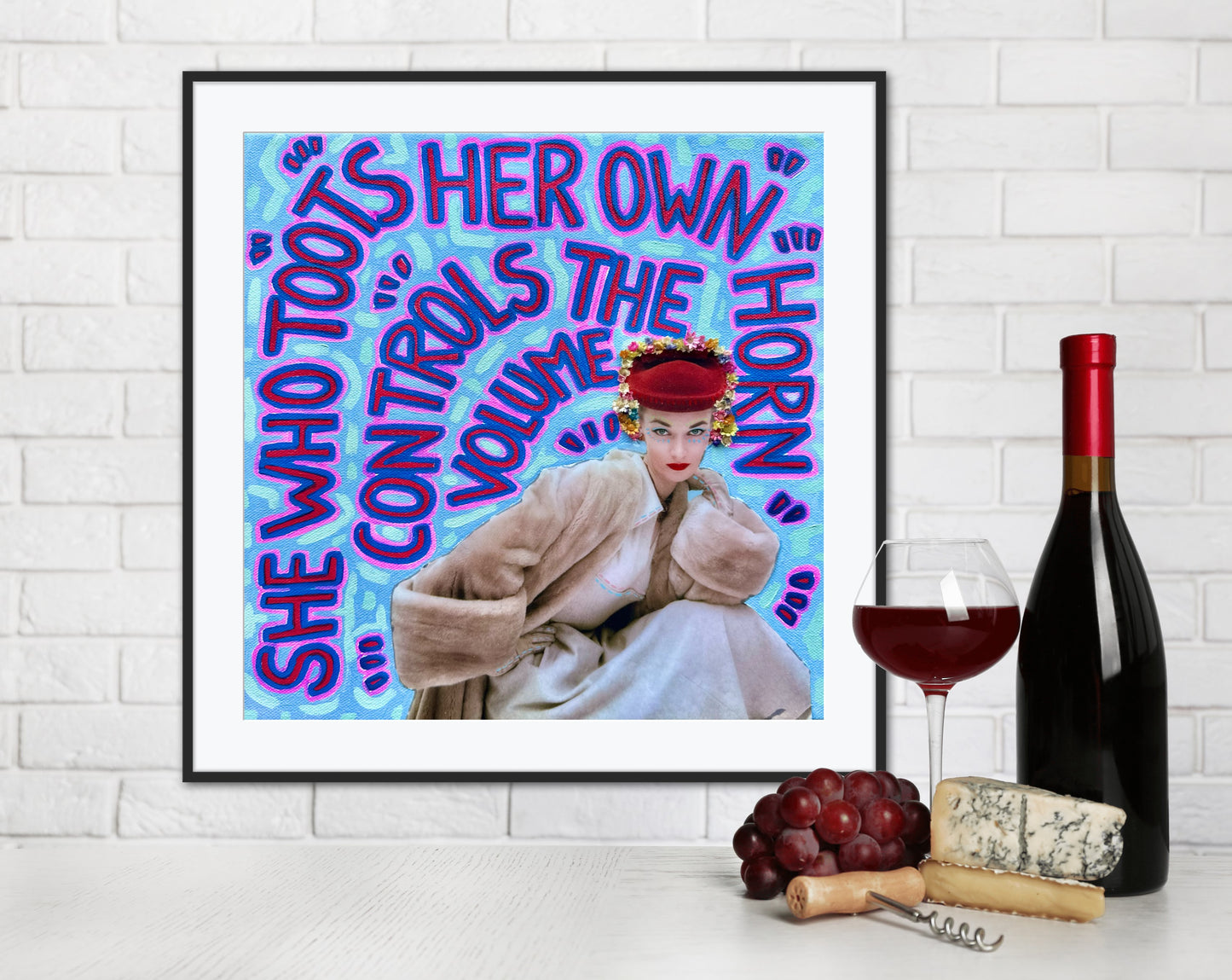 Vogue Reflections: She Who Toots Her Own Horn - 10x10in Glicée Fine Art Print