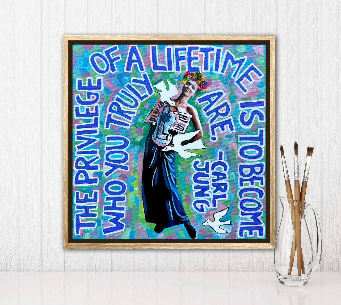 Vogue Reflections: The Privilege of a Lifetime - 12x12in Acrylic & Resin on Canvas