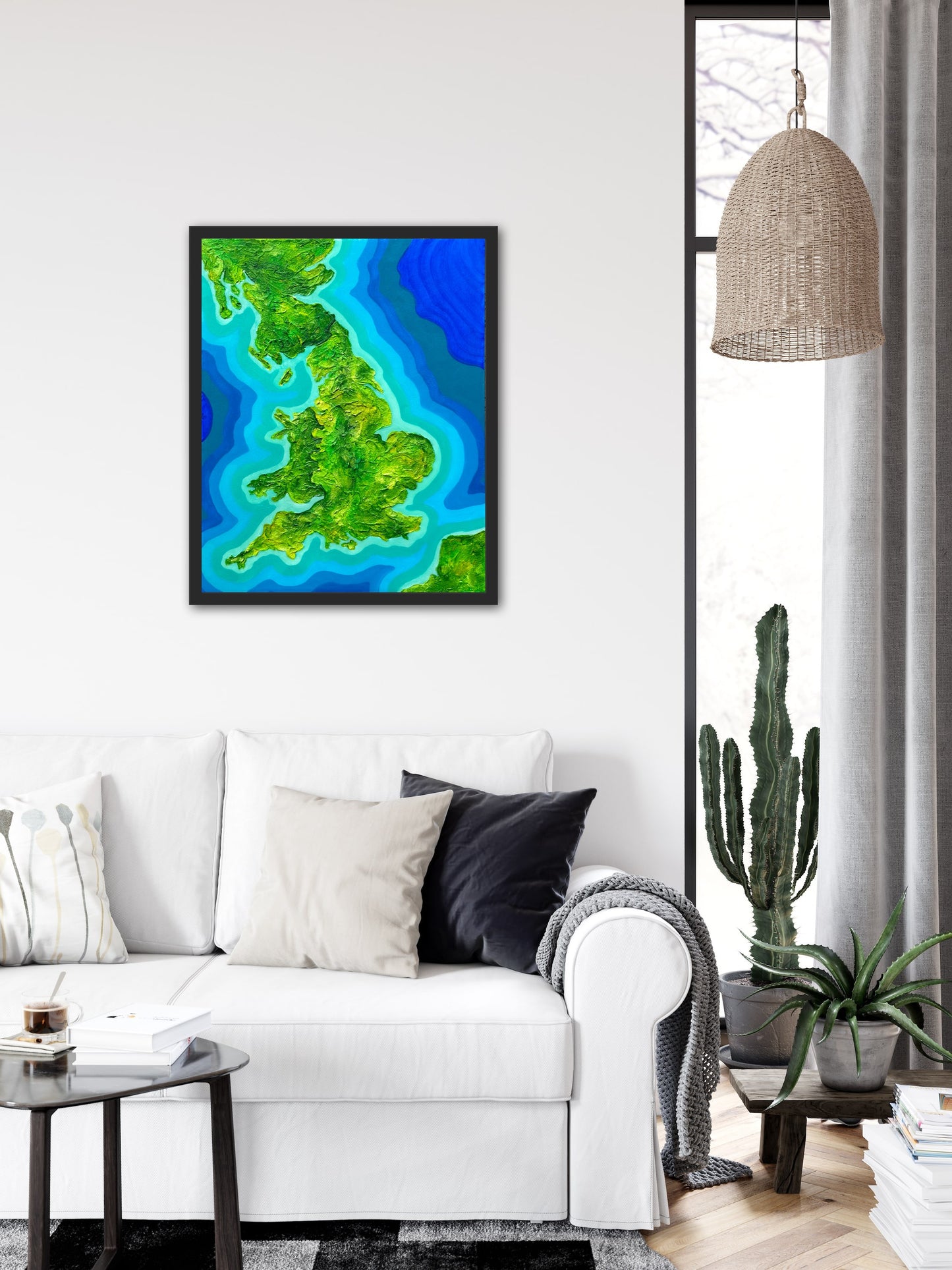 England 🏴󠁧󠁢󠁥󠁮󠁧󠁿🇬🇧 - 16x20 Fine Art Map made with Acrylic & Resin on Canvas