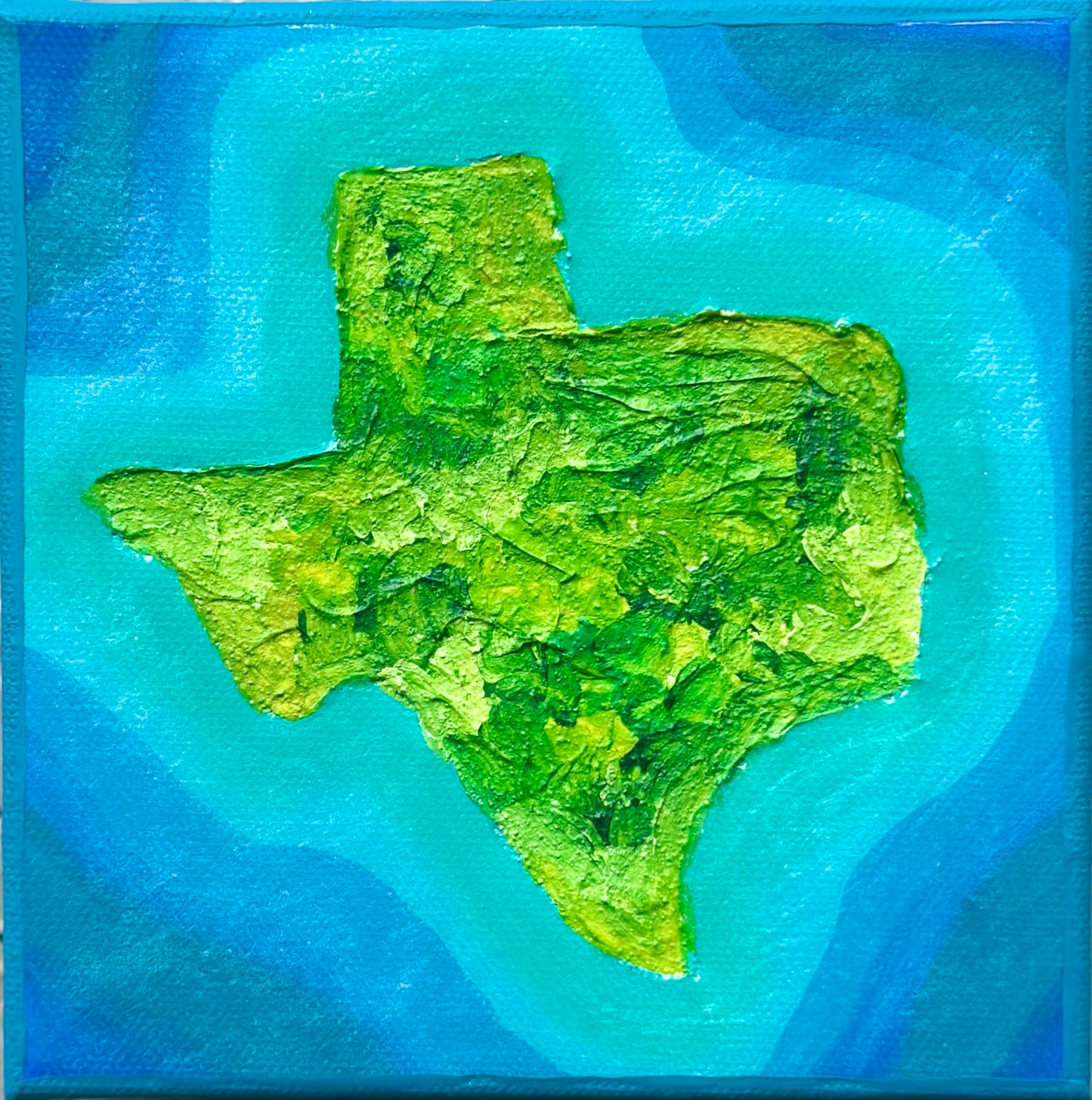 THE ISLAND OF TEXAS MINI - 6x6 Acrylic & Resin on Canvas