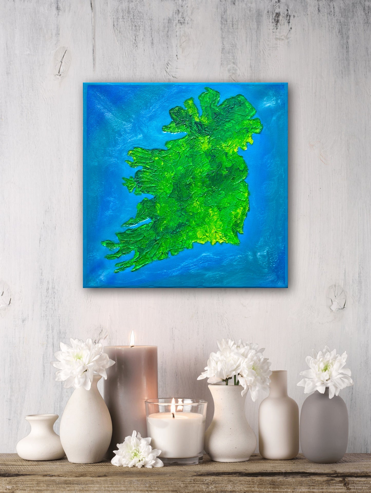 IRELAND 🇮🇪 - 12x12in Acrylic & Resin on Canvas