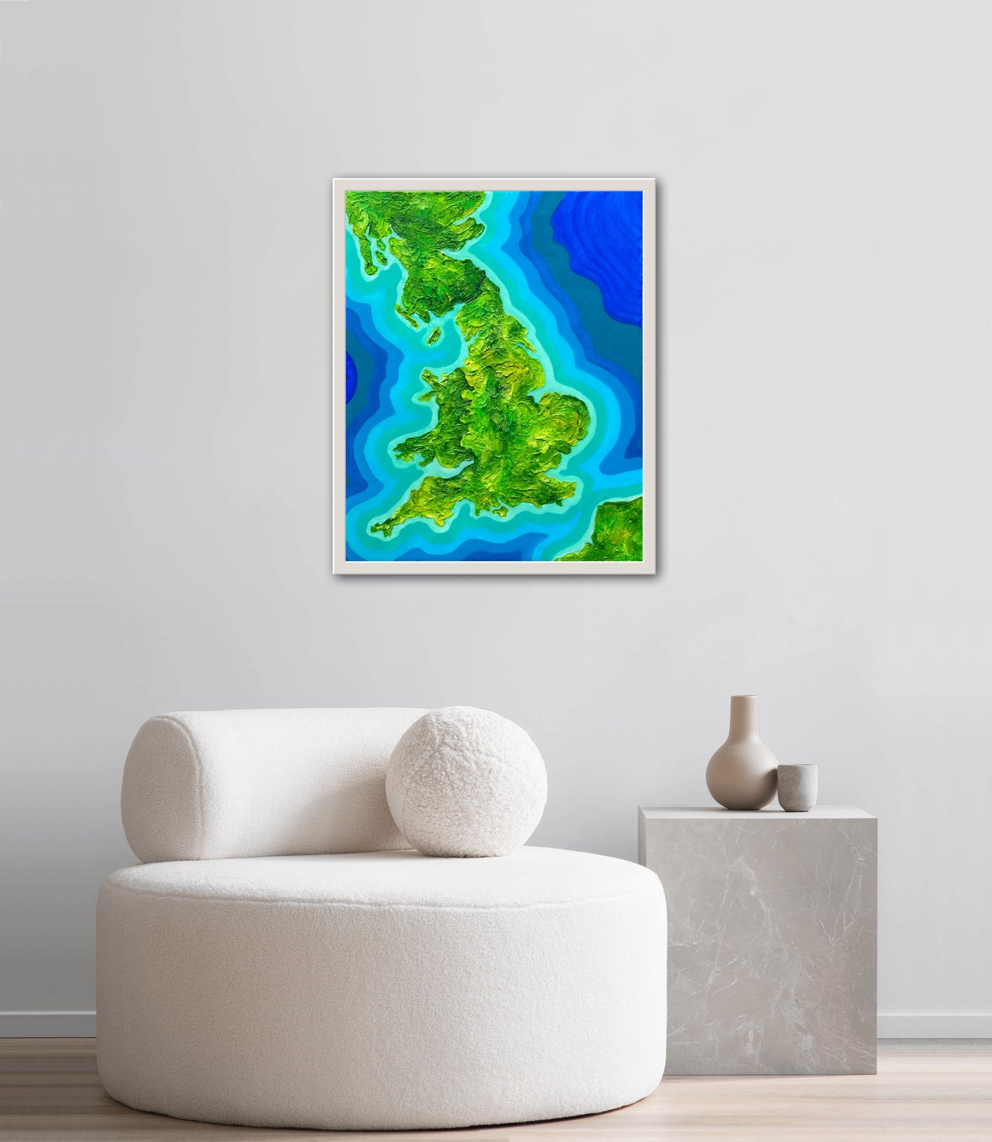 England 🏴󠁧󠁢󠁥󠁮󠁧󠁿🇬🇧 - 16x20 Fine Art Map made with Acrylic & Resin on Canvas