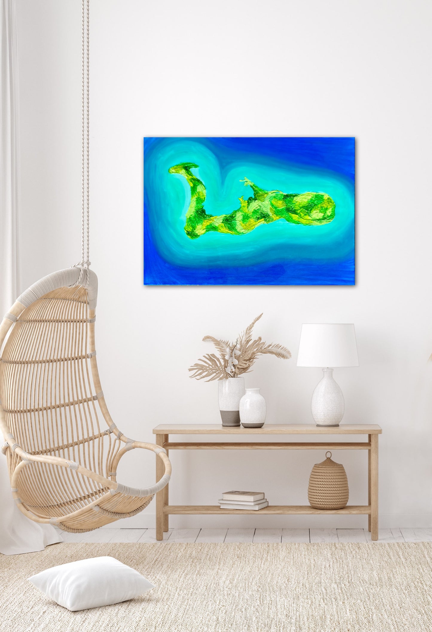 GRAND CAYMAN - 24x30in Acrylic & Resin on Canvas