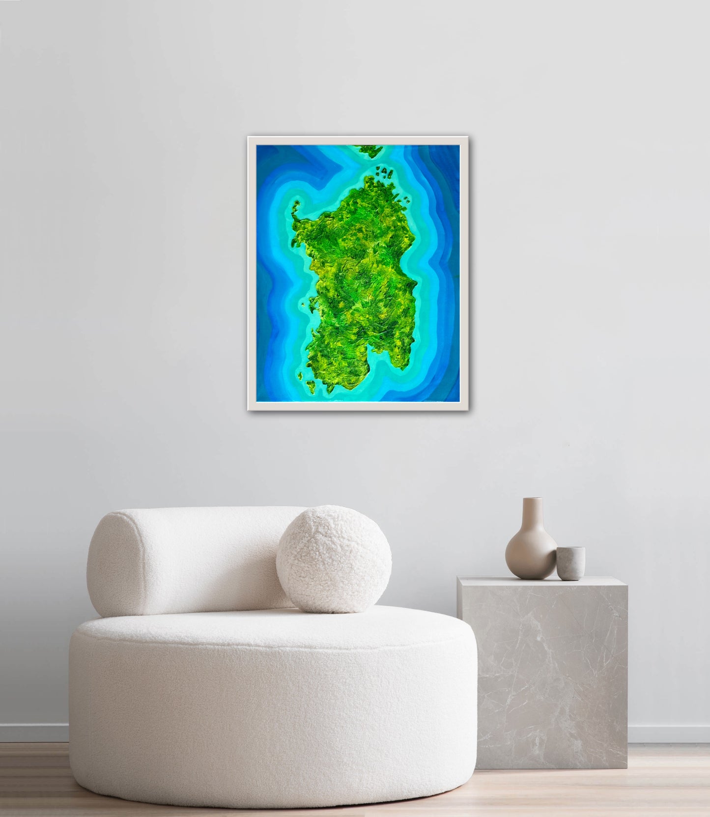 Sardinia, Italy 🇮🇹 - 16x20 Fine Art Map made with Acrylic & Resin on Canvas