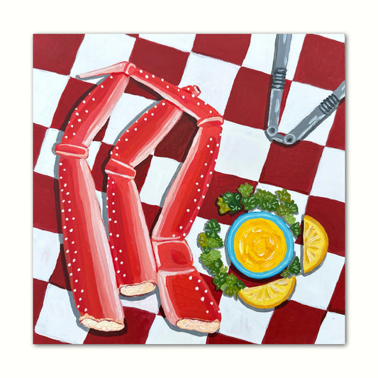 Little Luxuries Collection: Mmm, Crab Legs! - 10x10in Glicée Fine Art Print