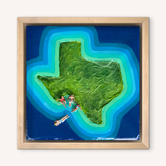 The Island of Texas: Girls Trip 6x6 Original Framed