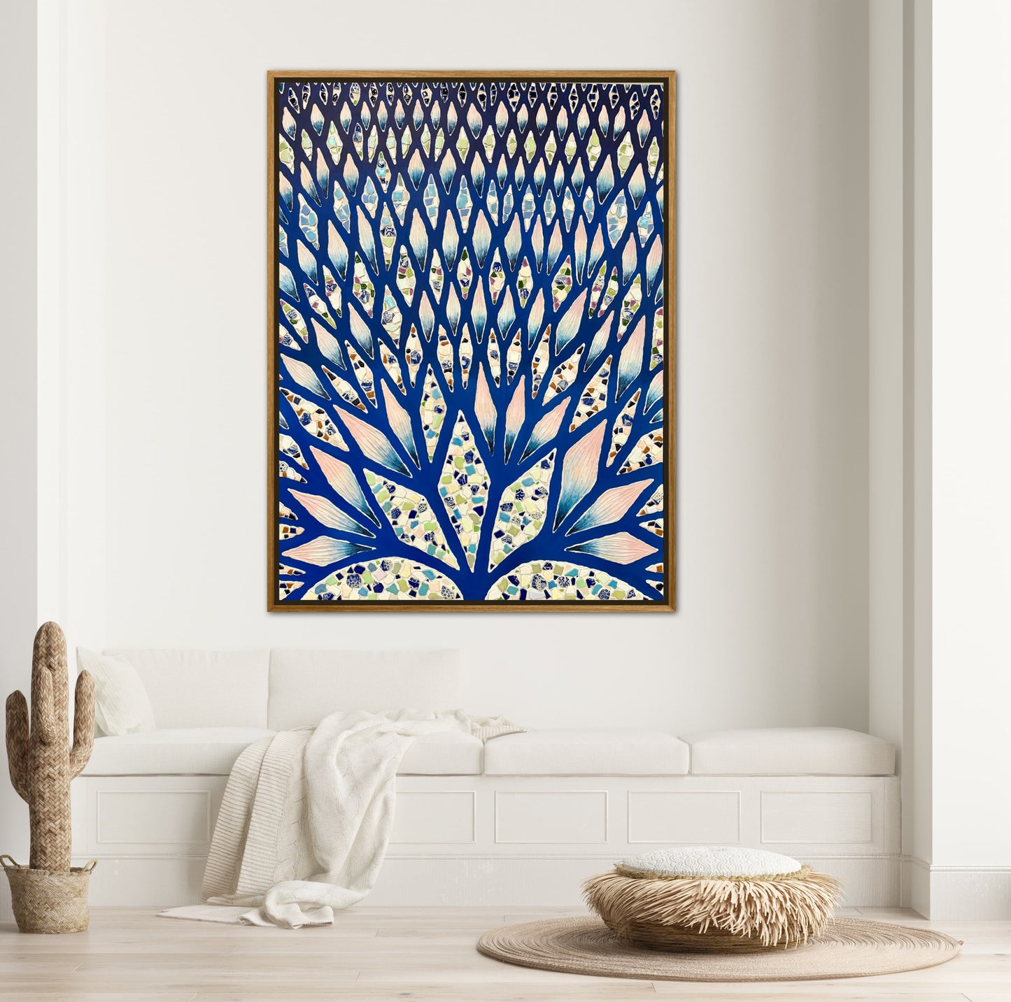 The Path to Inner Peace - 36x48in Mixed Media Textured Artwork Framed