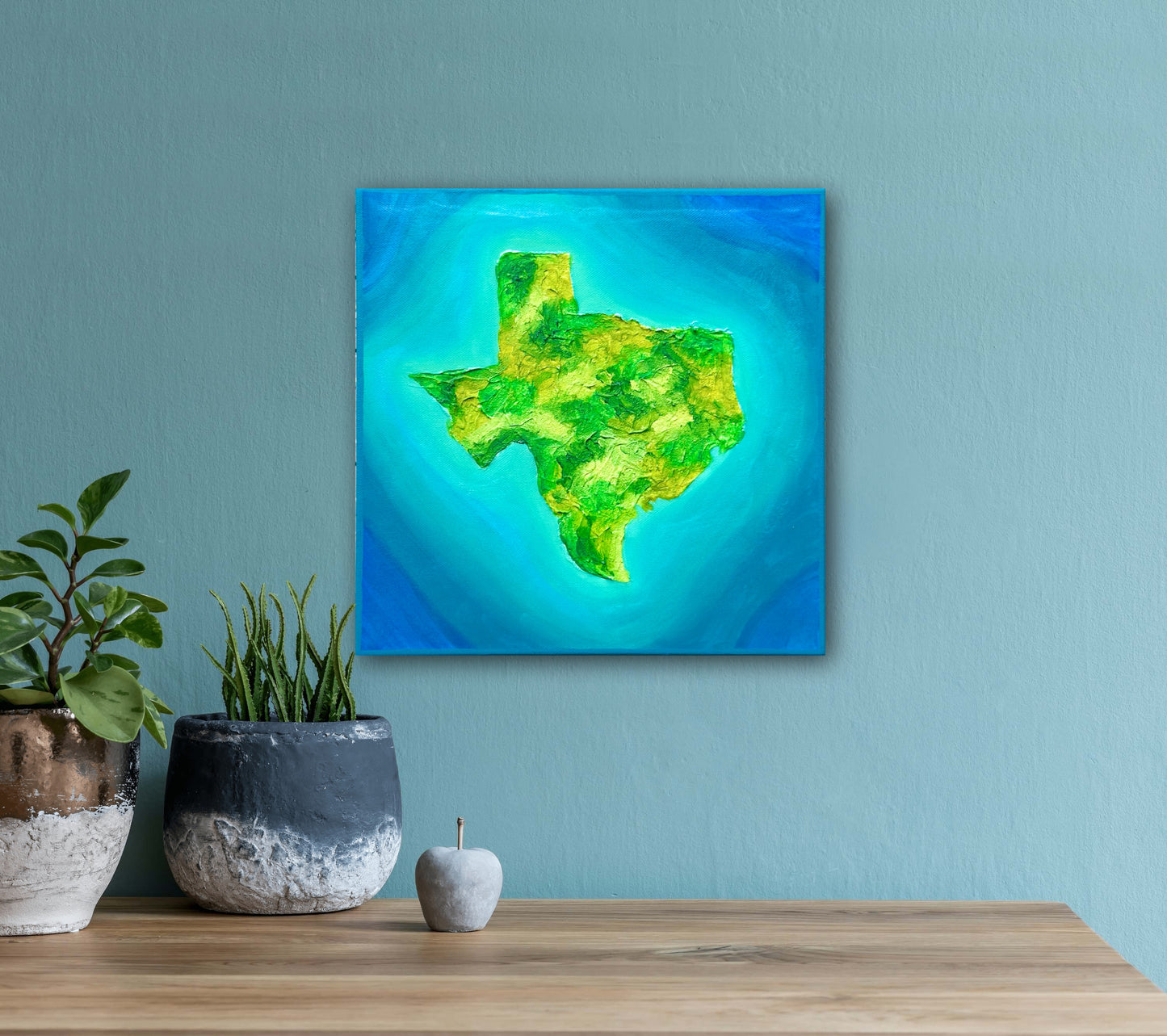 THE ISLAND OF TEXAS - 12x12in Acrylic & Resin on Canvas