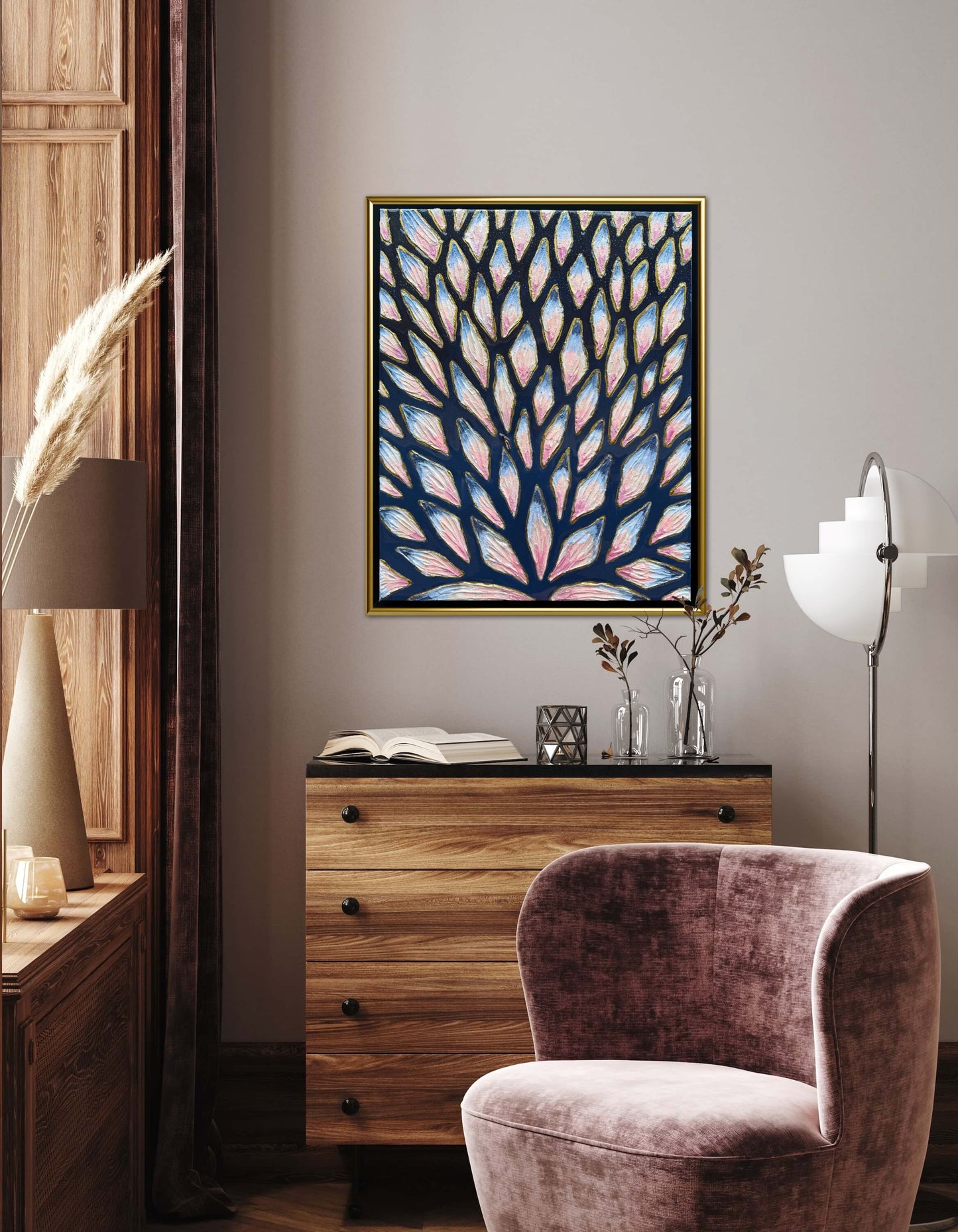 The Path to Intuition - 16x20in Mixed Media; Sand, Acrylic & Resin on Canvas Framed