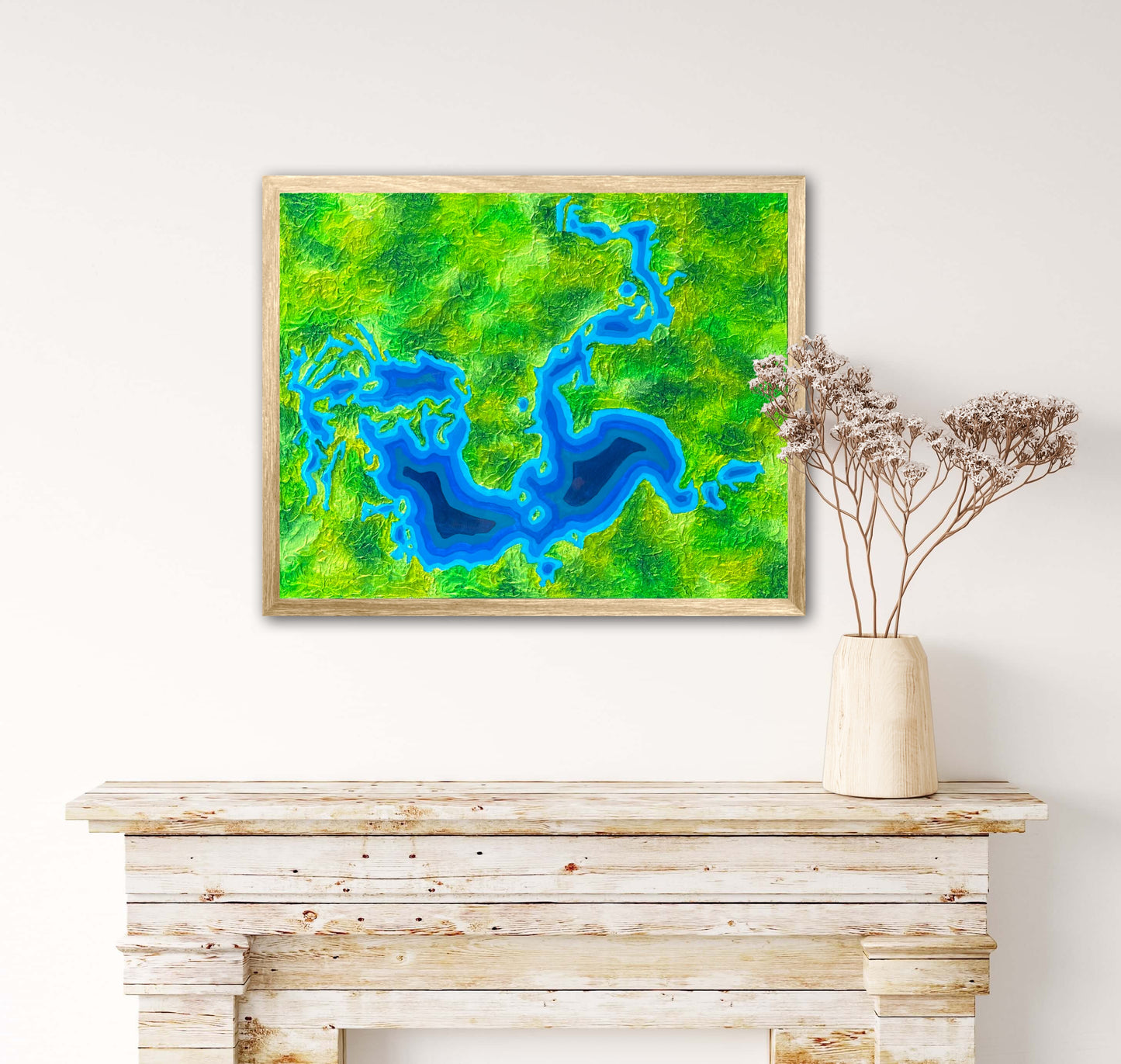 Caddo Lake, Texas - 16x20 Fine Art Map made with Acrylic & Resin on Canvas