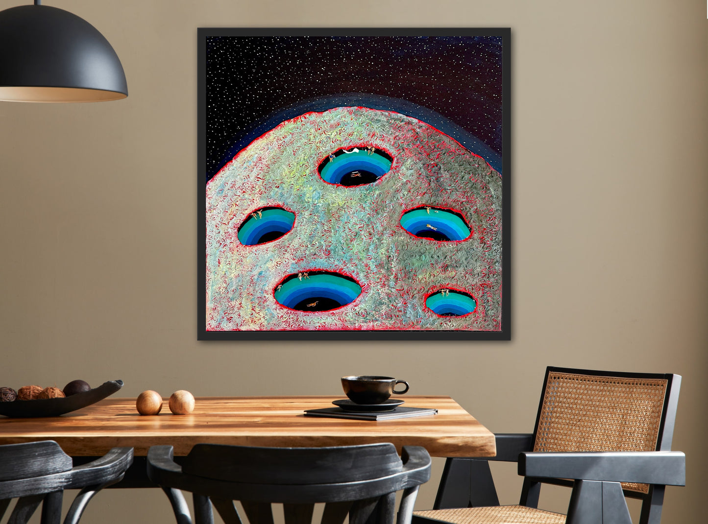 Vacation on Mars 24x24in Original Framed - Featured in Colossal Magazine