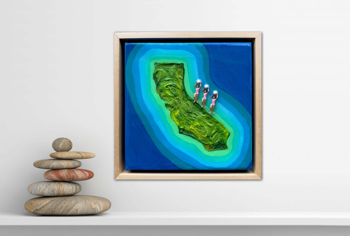 The Island of California: Girls Just Wanna Have Fun 6x6 Original Framed