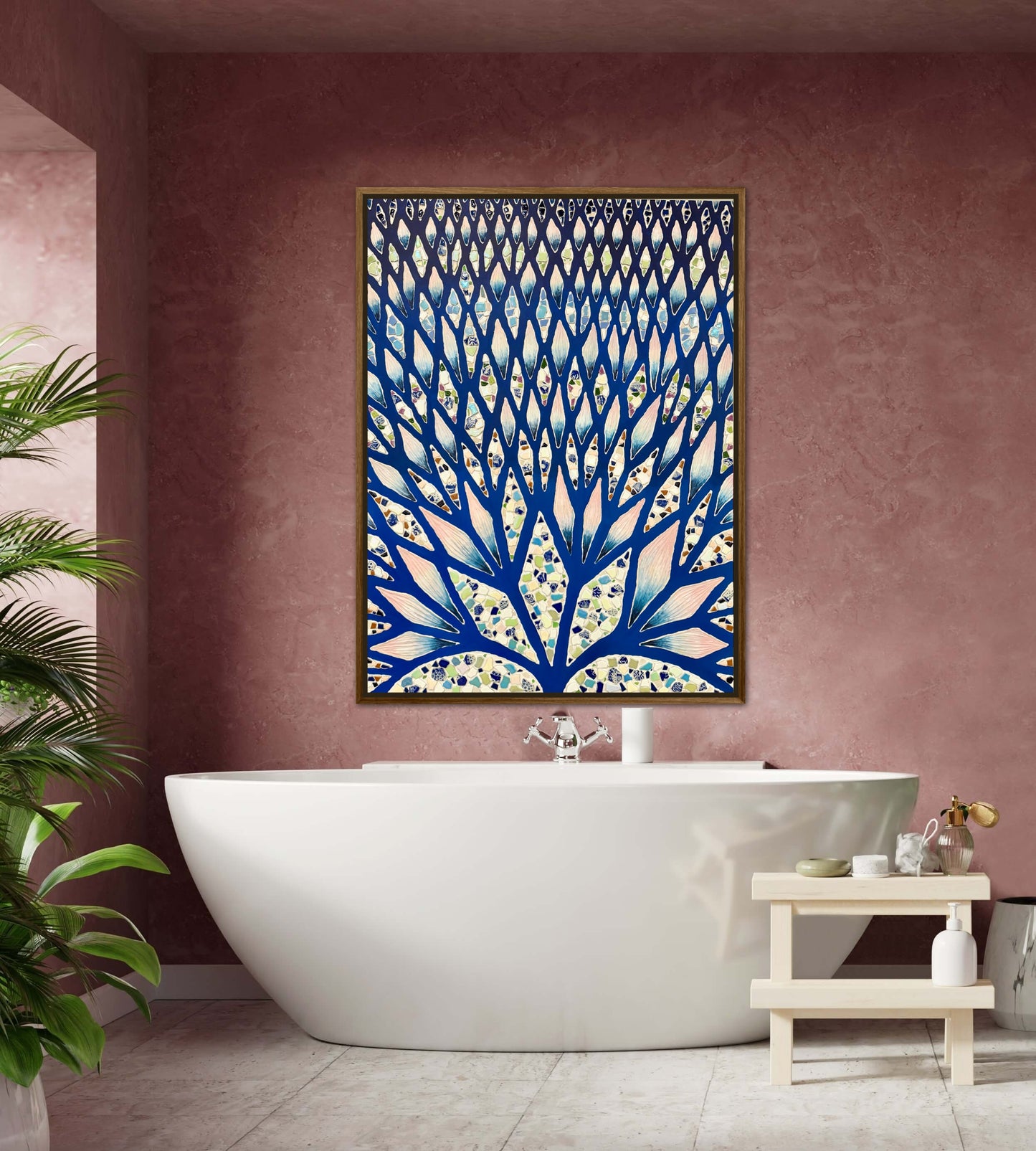 The Path to Inner Peace - 36x48in Mixed Media Textured Artwork Framed