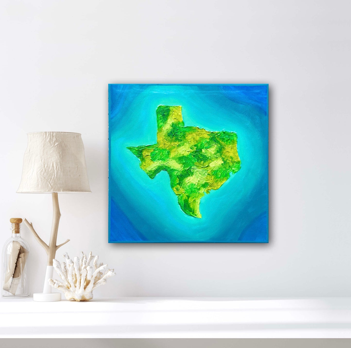 THE ISLAND OF TEXAS - 12x12in Acrylic & Resin on Canvas