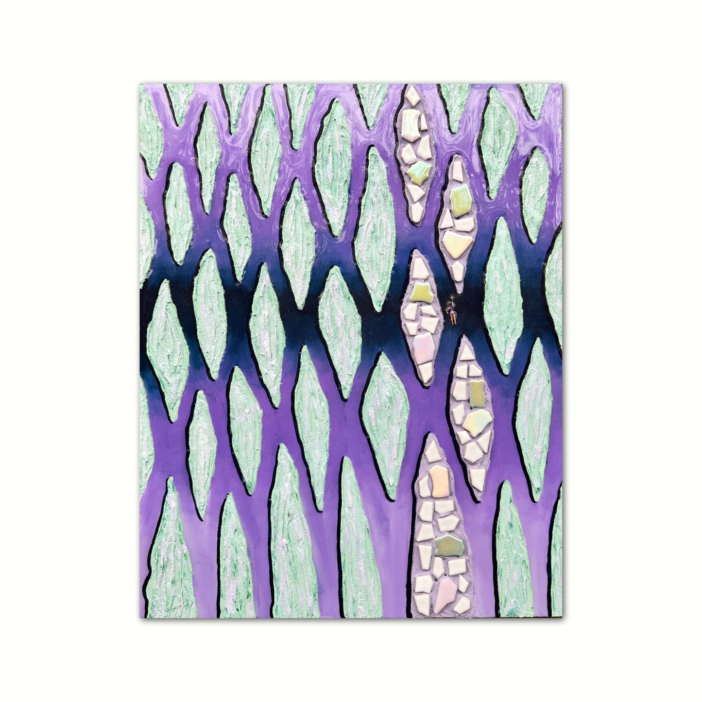 The Path Through the Darkness - 16x20in Mixed Media; Sand, Acrylic & Resin on Canvas Framed