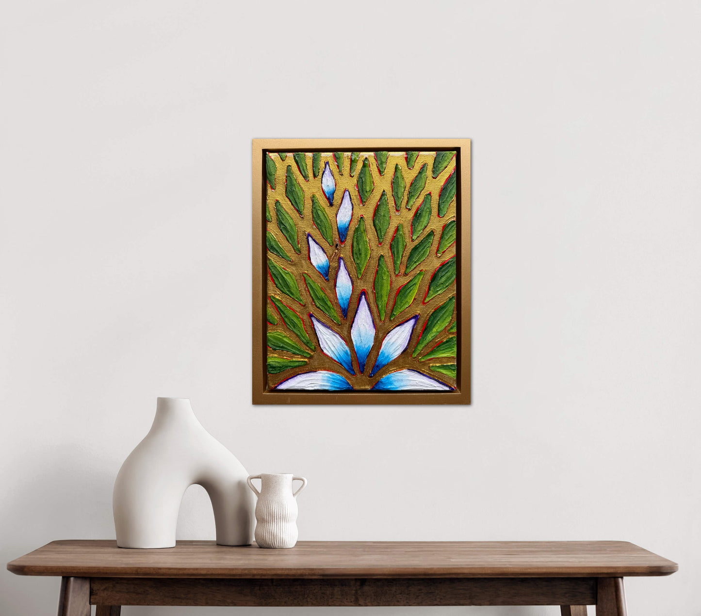 The Golden Path - 8x10in Mixed Media; Sand, Acrylic & Resin on Canvas Framed