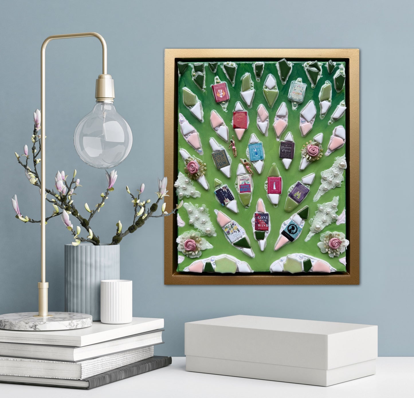 The Path to Romance - 8x10in Mixed Media; Sand, Acrylic & Resin on Canvas Framed