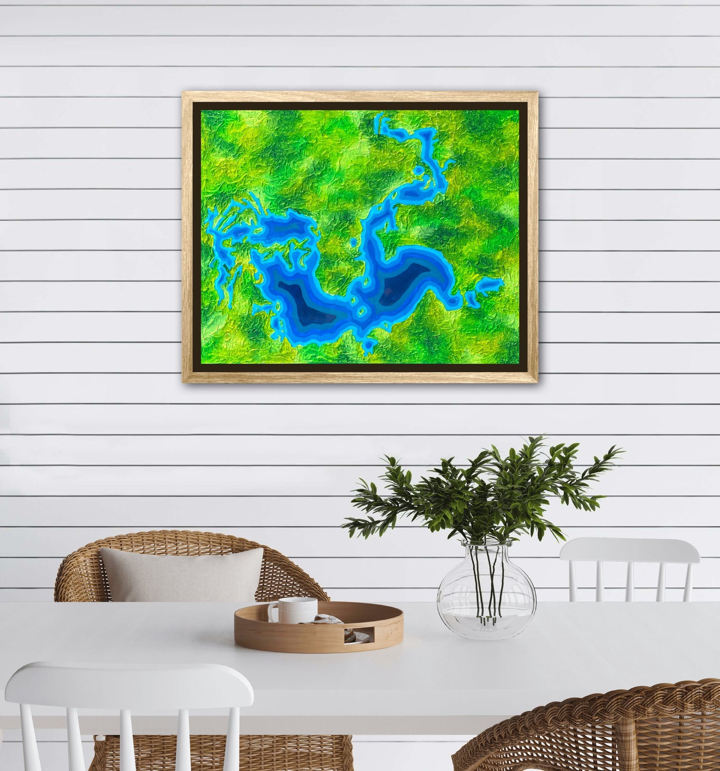 Caddo Lake, Texas - 16x20 Fine Art Map made with Acrylic & Resin on Canvas