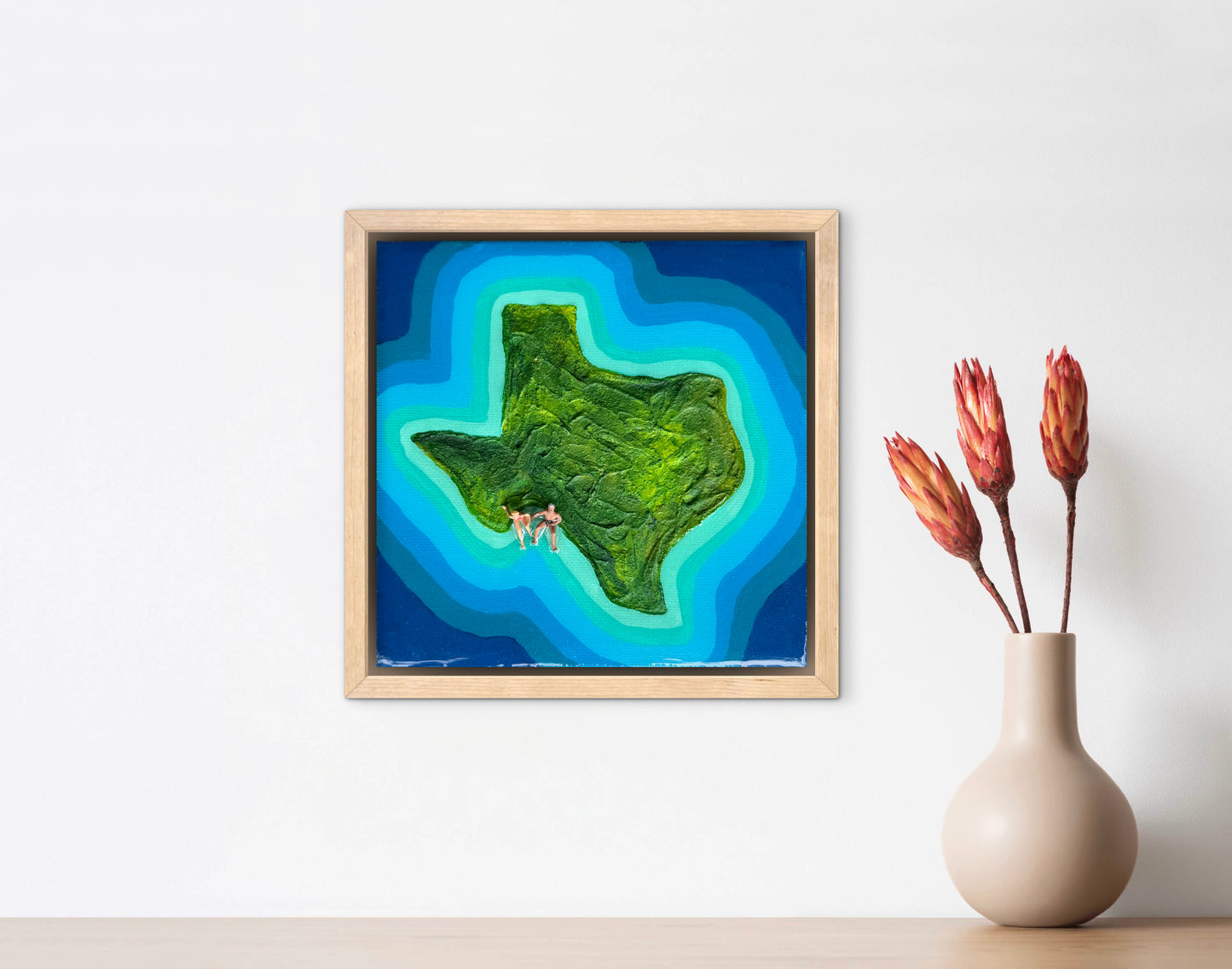 The Island of Texas: Just Us 6x6 Original Framed