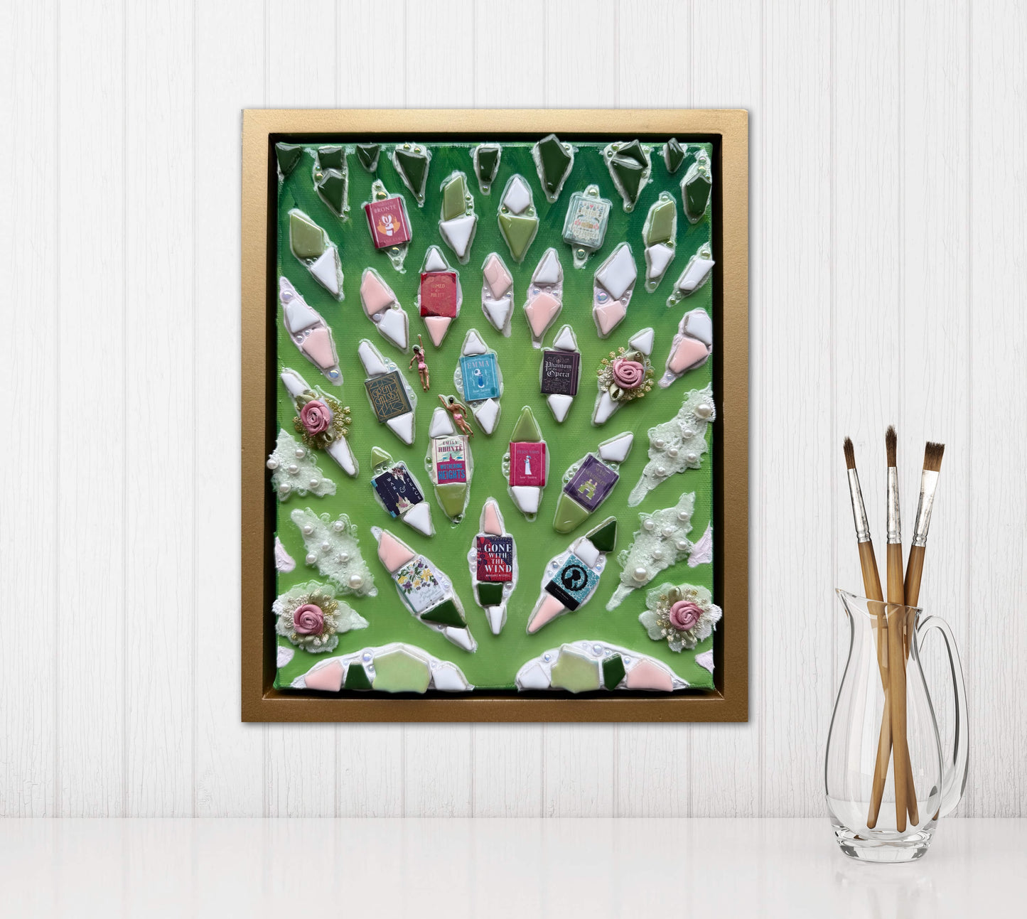 The Path to Romance - 8x10in Mixed Media; Sand, Acrylic & Resin on Canvas Framed