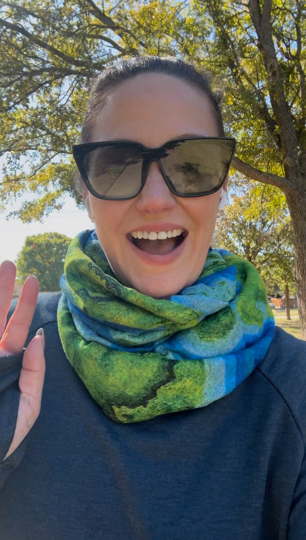 Explore the World Art Map Infinity Scarf - Cozy, Soft Knit