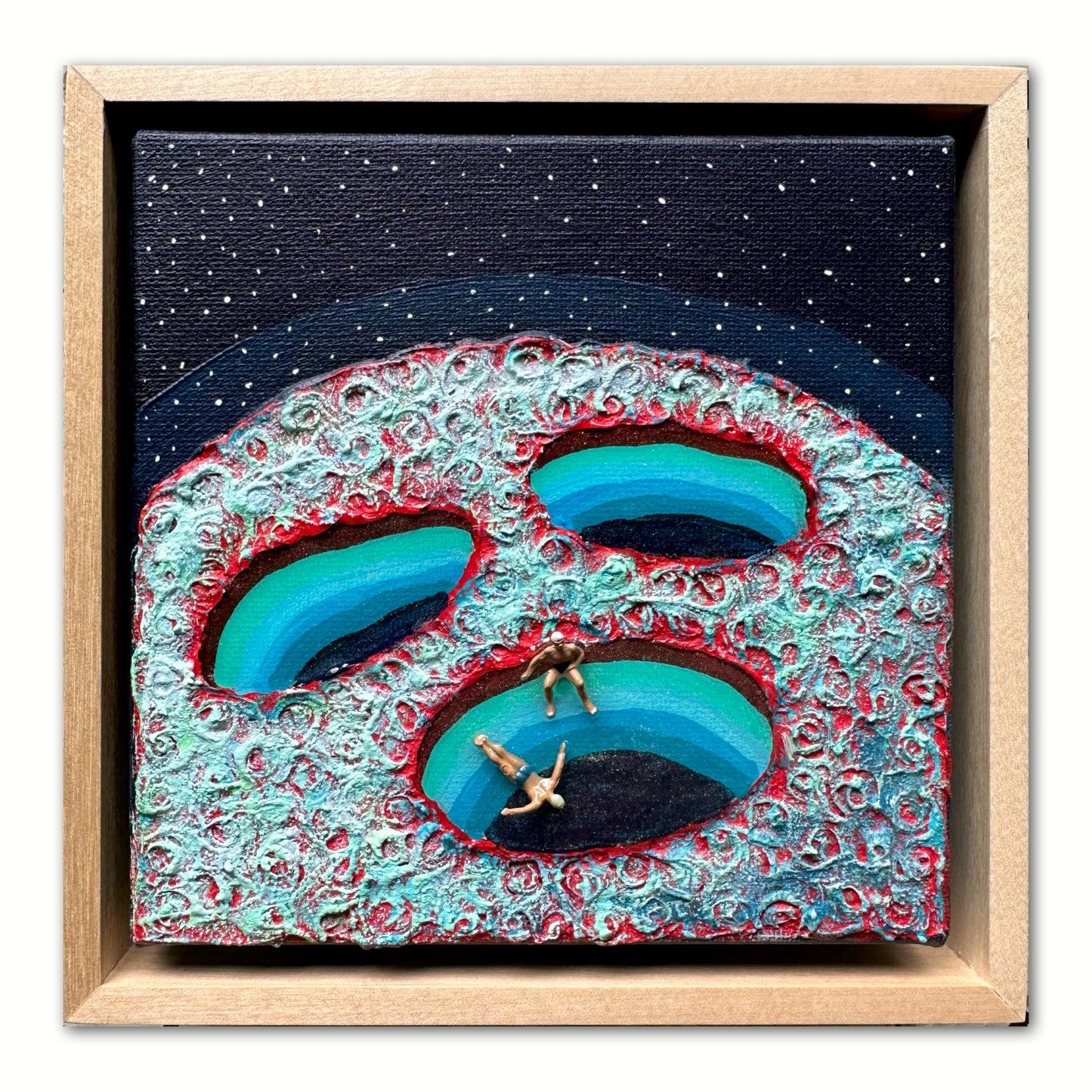 Vacation on Mars: Together Let’s Dive 6x6 Original Framed