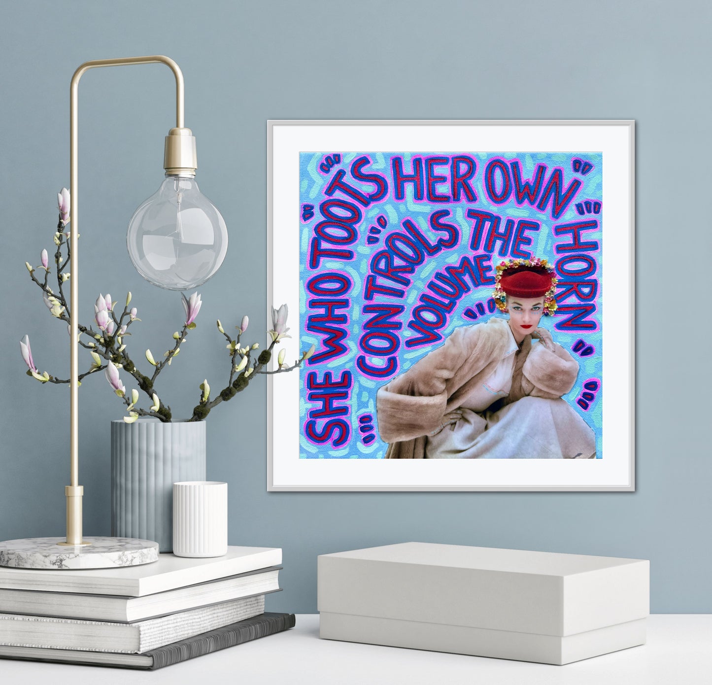 Vogue Reflections: She Who Toots Her Own Horn - 10x10in Glicée Fine Art Print