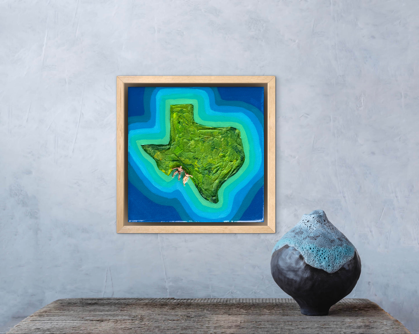 The Island of Texas: Just Us 6x6 Original Framed
