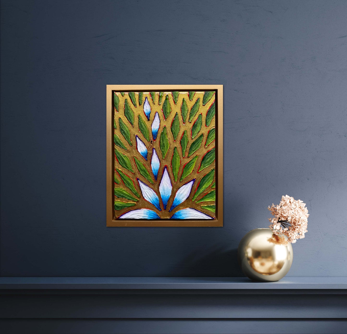 The Golden Path - 8x10in Mixed Media; Sand, Acrylic & Resin on Canvas Framed