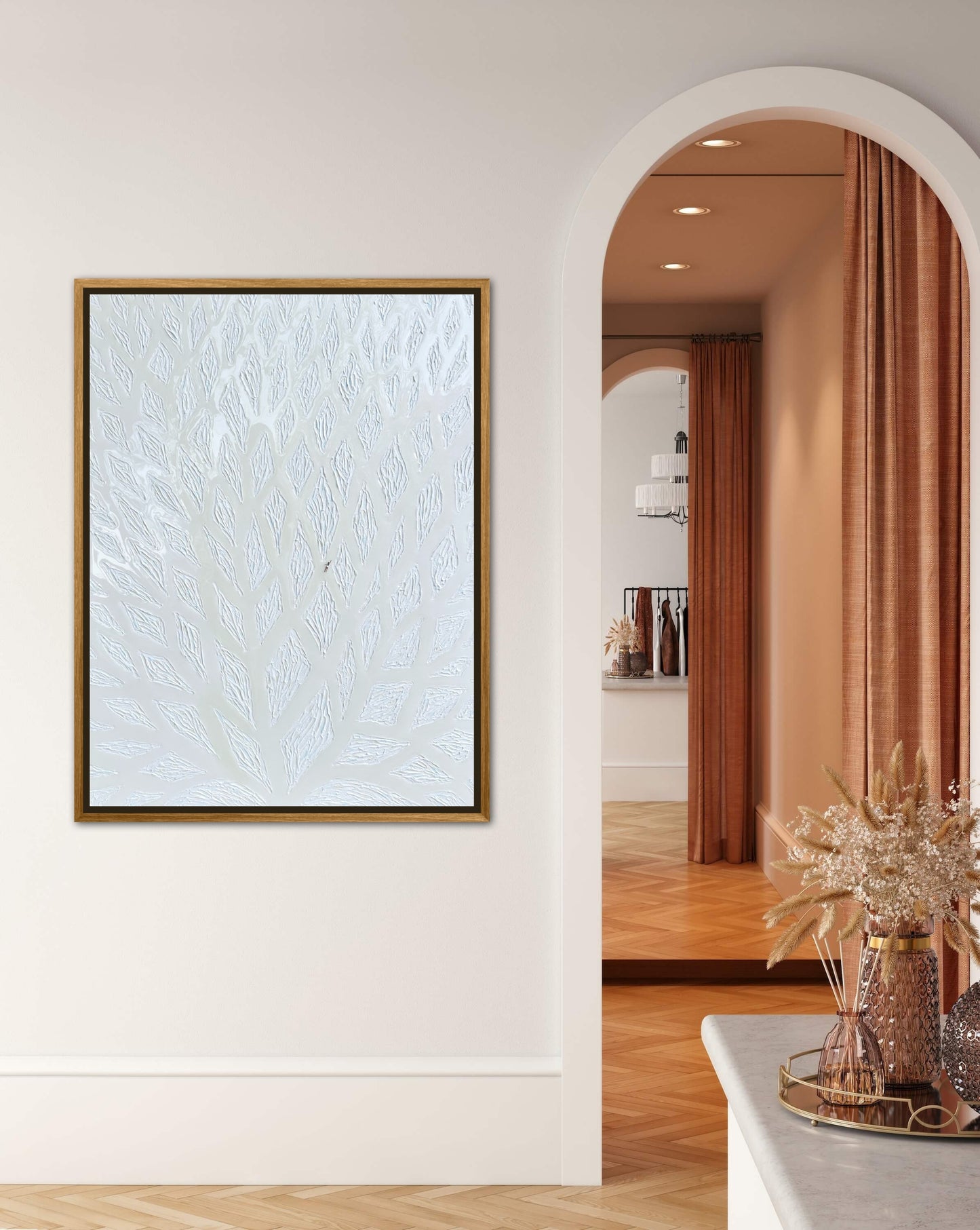 The Path to Dancing in the Clouds - 30x40in Mixed Media Textured Artwork Framed