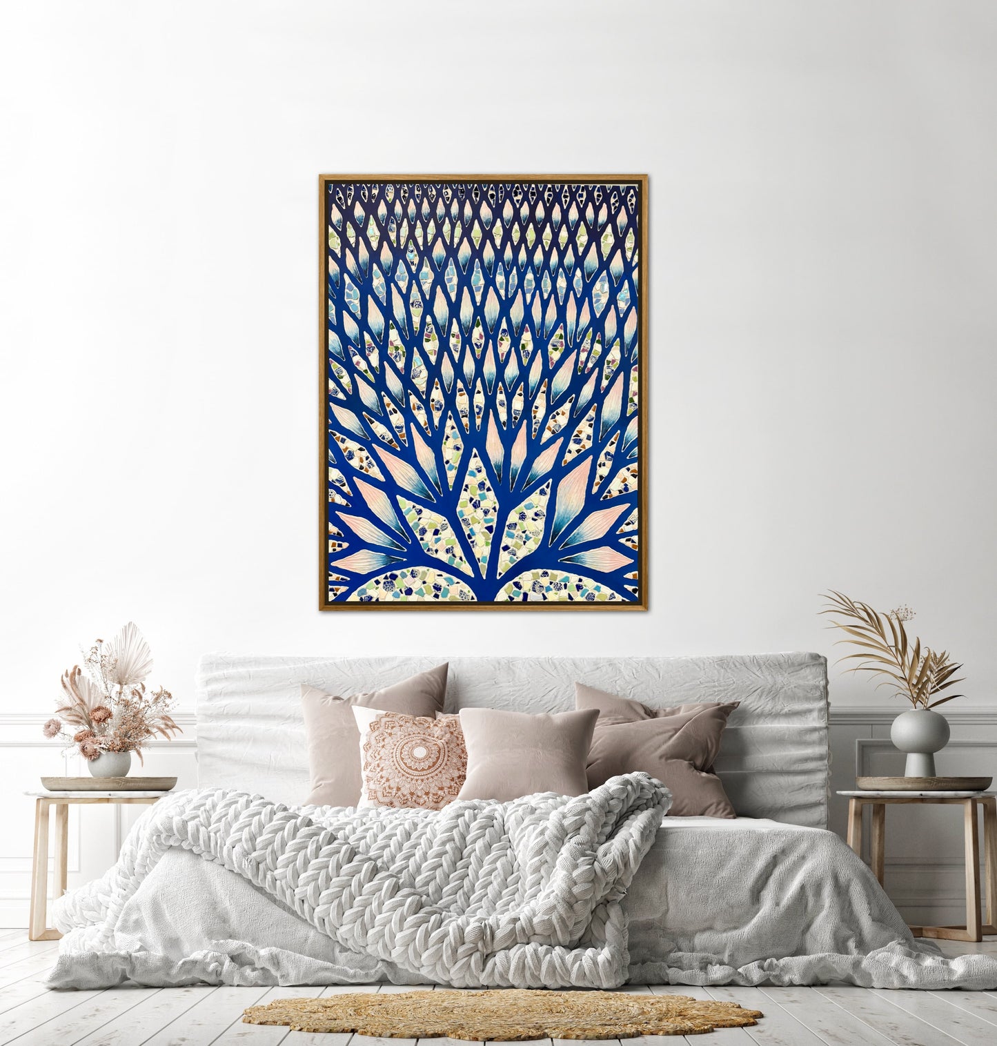 The Path to Inner Peace - 36x48in Mixed Media Textured Artwork Framed