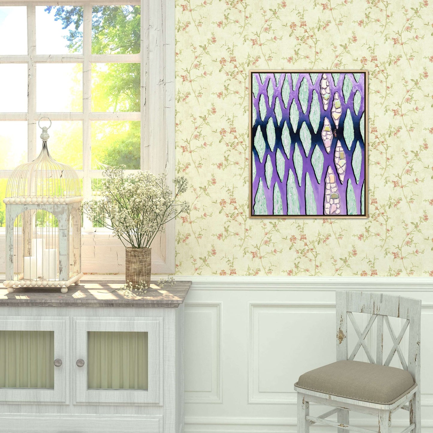 The Path Through the Darkness - 16x20in Mixed Media; Sand, Acrylic & Resin on Canvas Framed