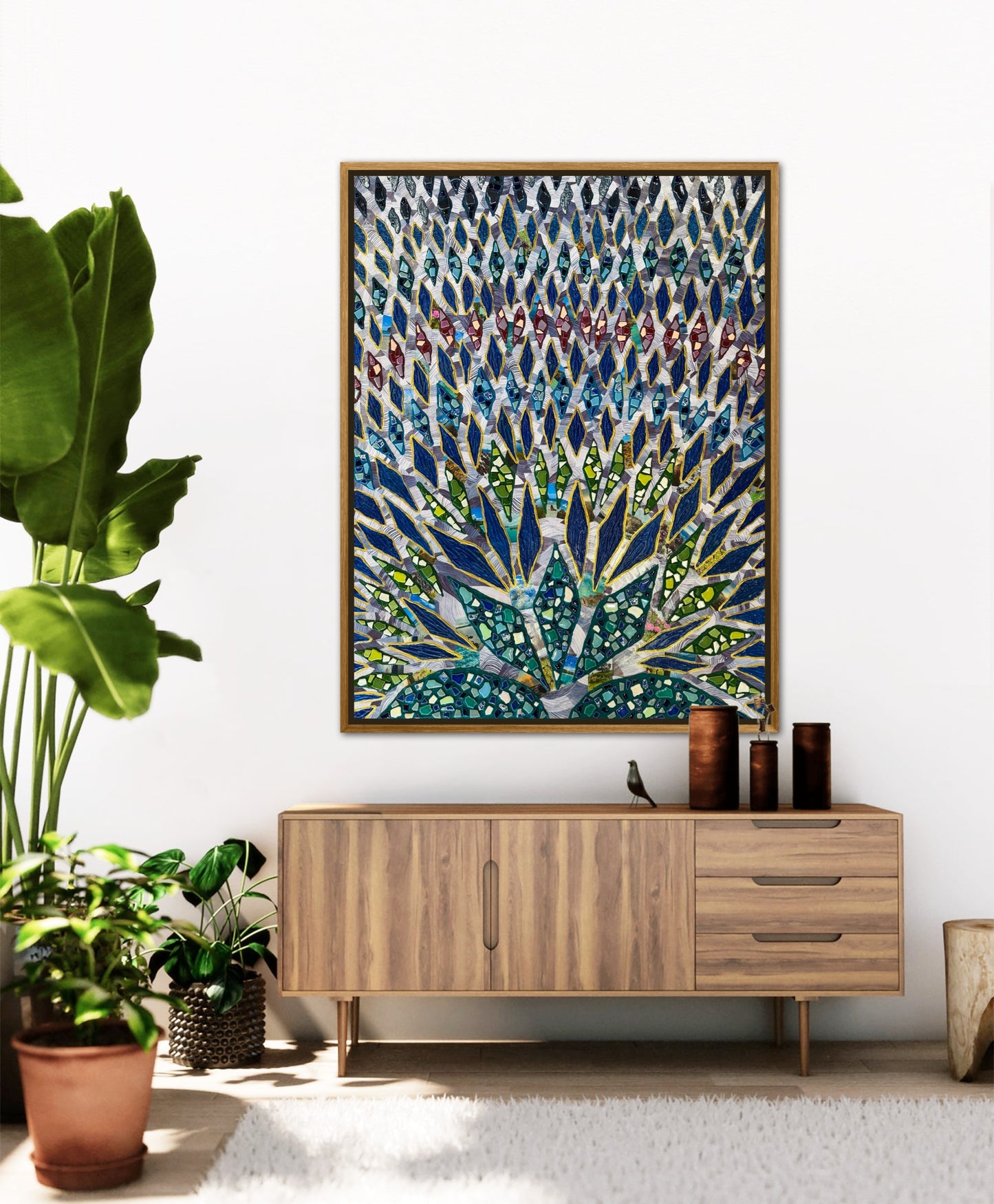 The Path to Paradise - 36x48in Mixed Media Textured Artwork Framed