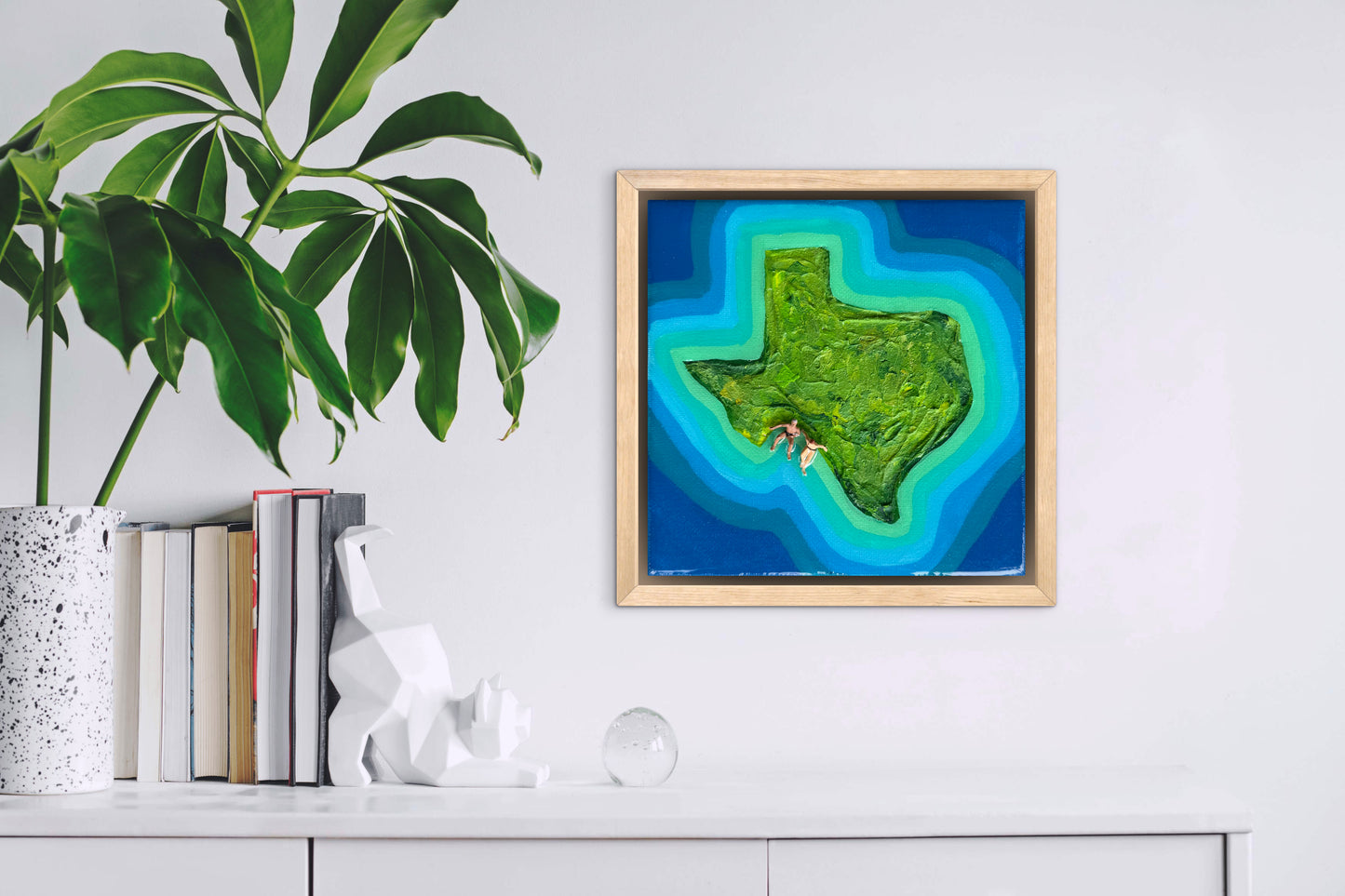 The Island of Texas: Just Us 6x6 Original Framed