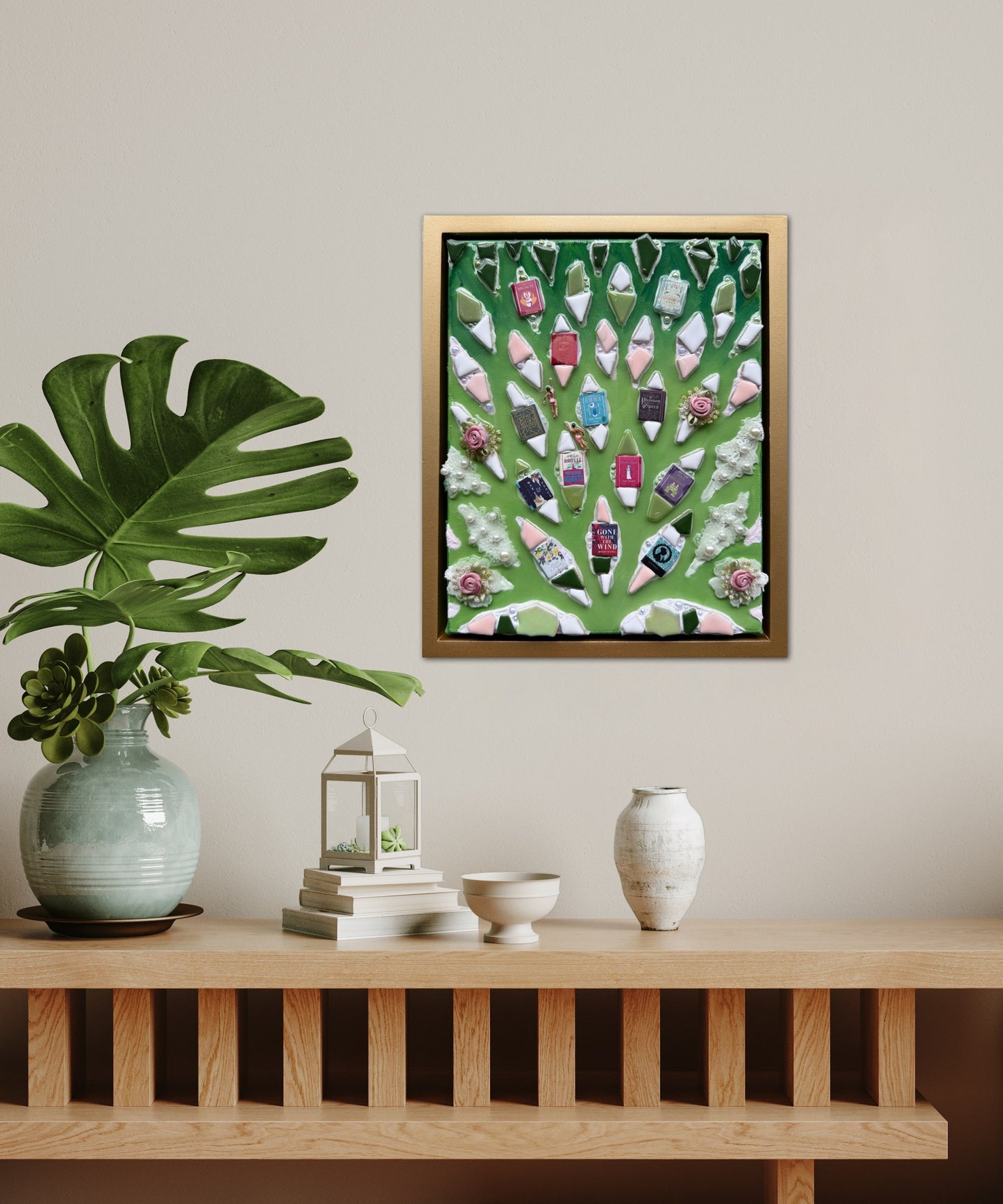 The Path to Romance - 8x10in Mixed Media; Sand, Acrylic & Resin on Canvas Framed