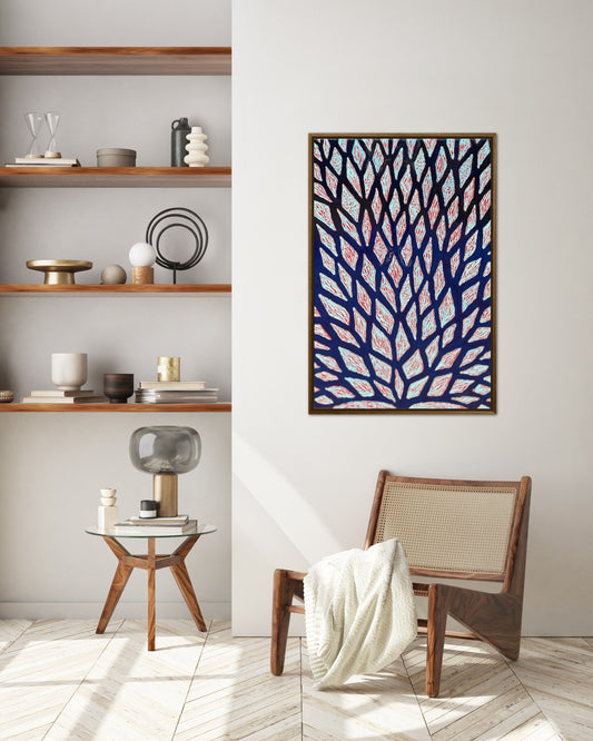 The Path is Blue without You - 24x36in Mixed Media; Sand, Acrylic & Resin on Canvas Framed