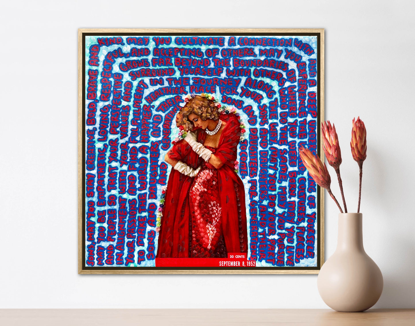 Vogue Reflections: Dear Sons - 12x12in Acrylic & Resin on Canvas