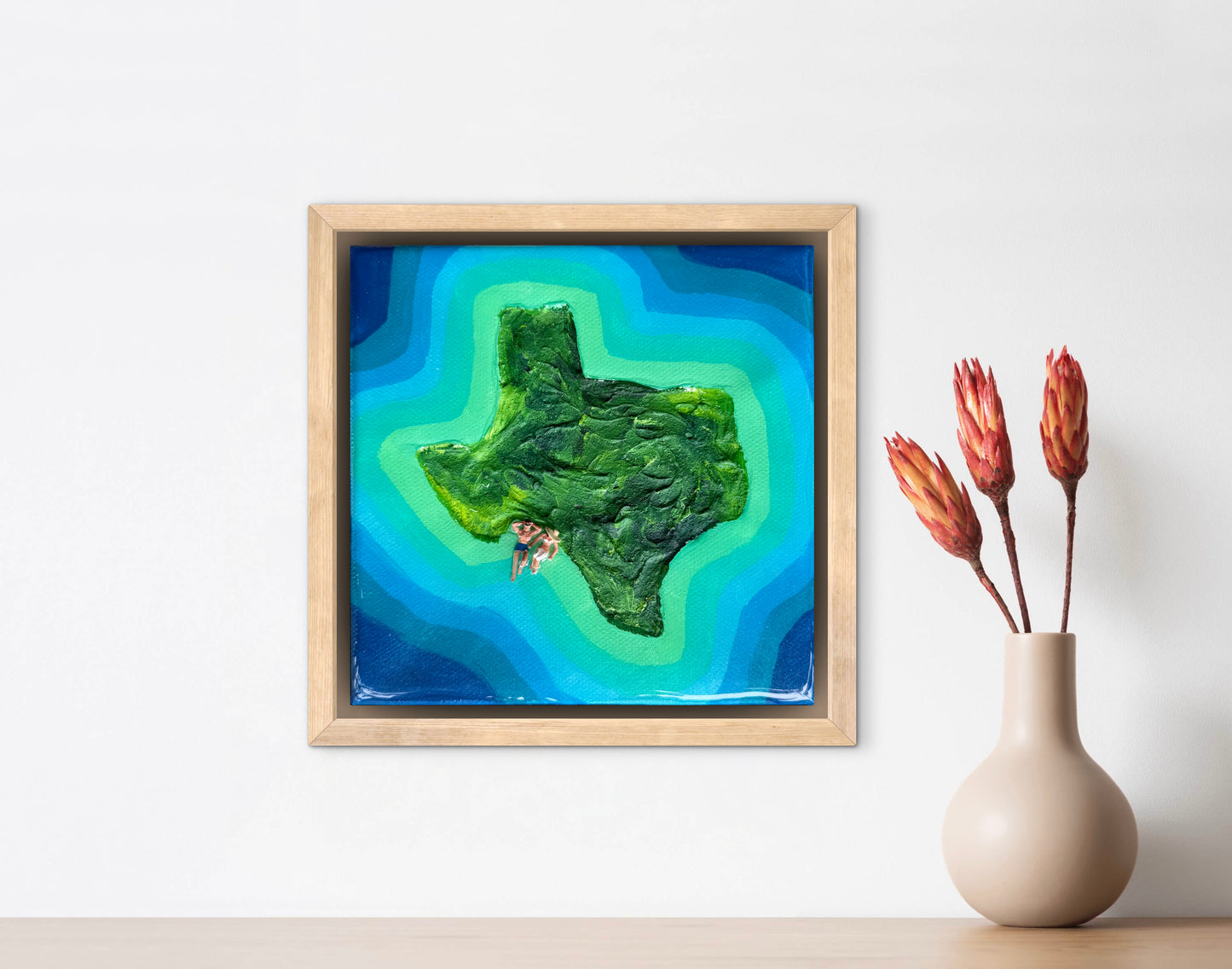 The Island of Texas: Just Us 6x6 Original Framed