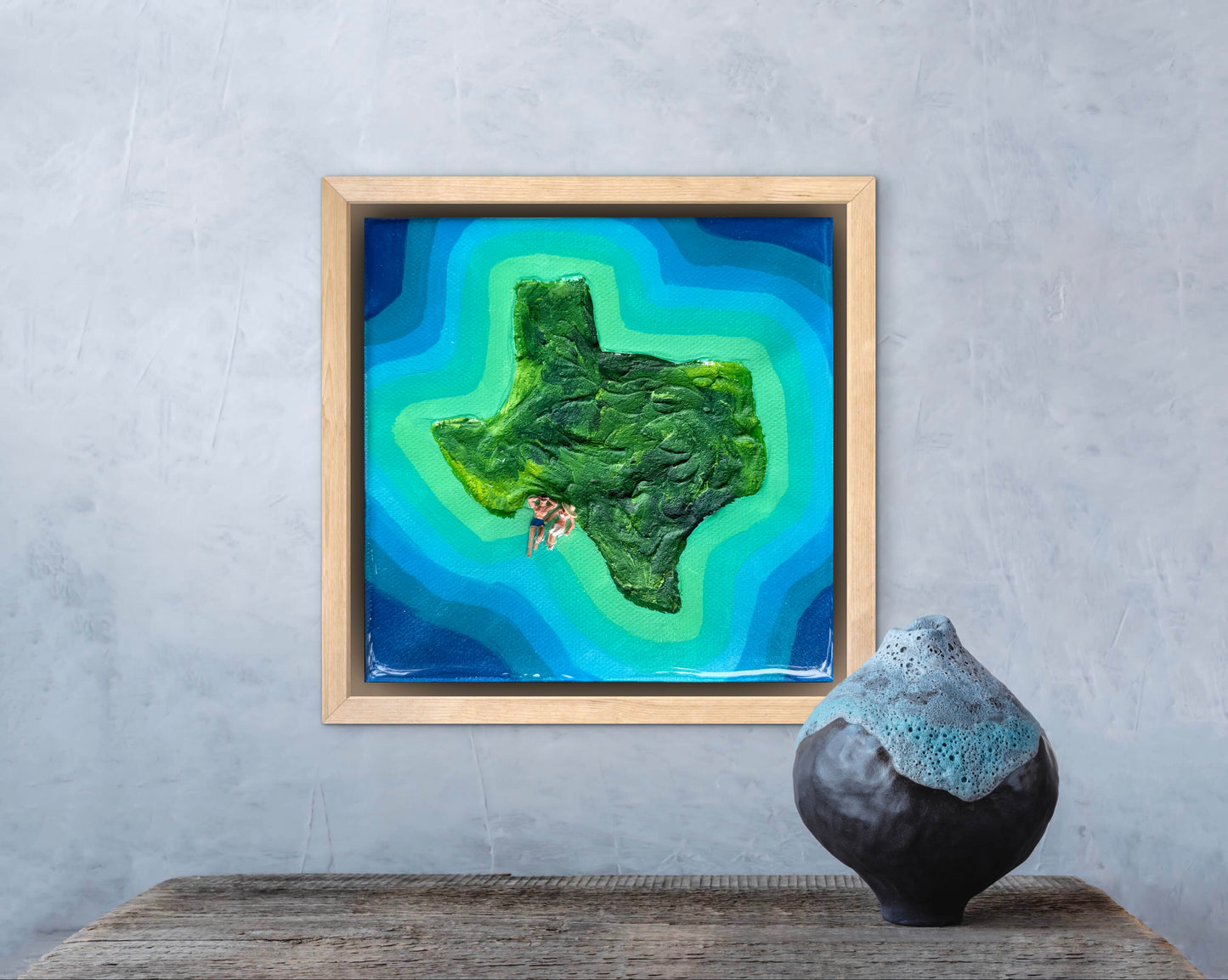 The Island of Texas: Just Us 6x6 Original Framed