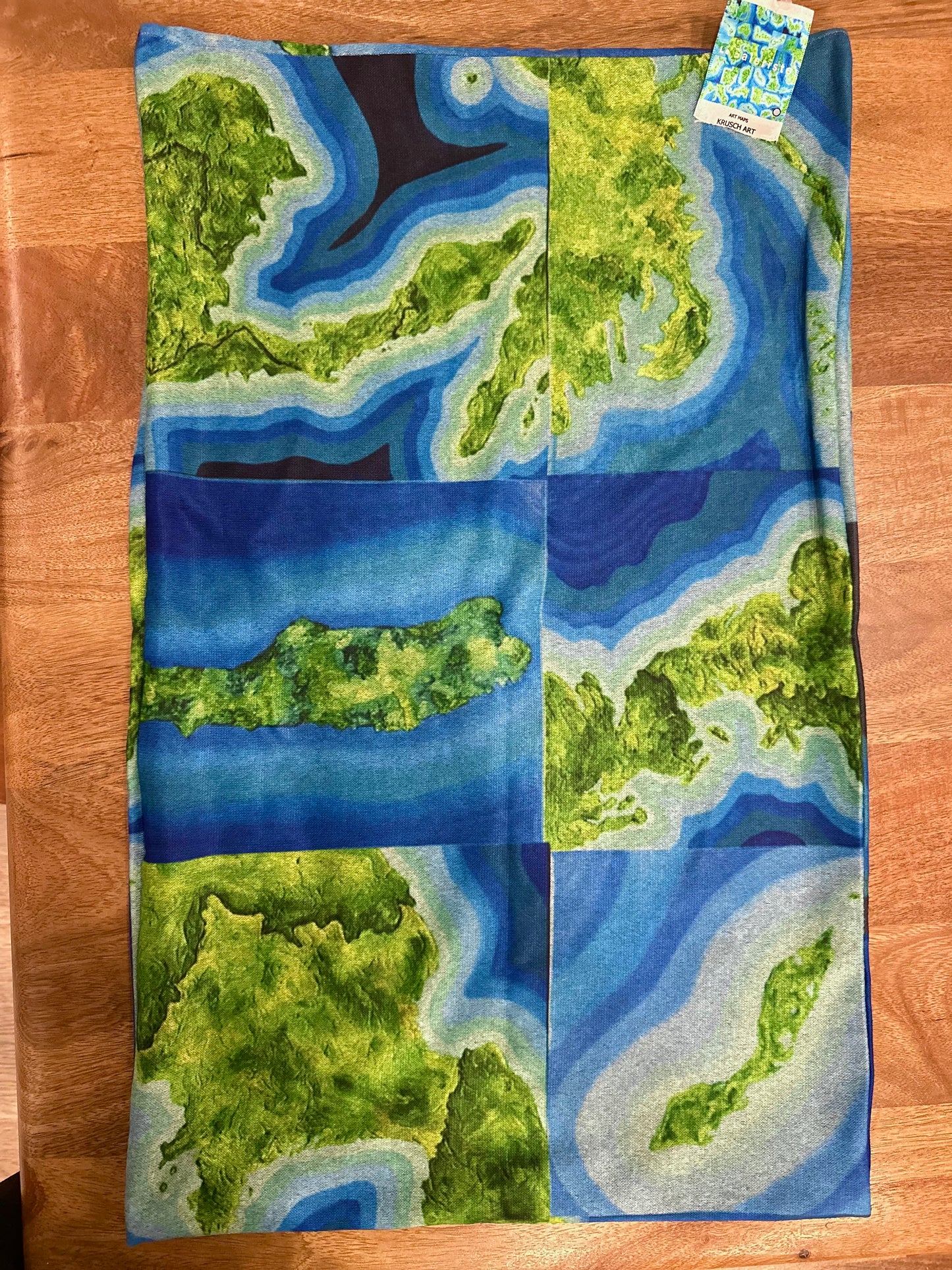 Explore the World Art Map Infinity Scarf - Cozy, Soft Knit