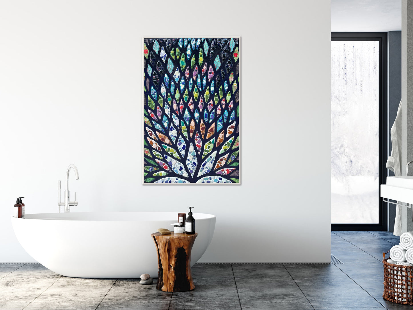 The Path to Wholeness - 24x36in Mixed Media; Sand, Acrylic & Resin on Canvas Framed