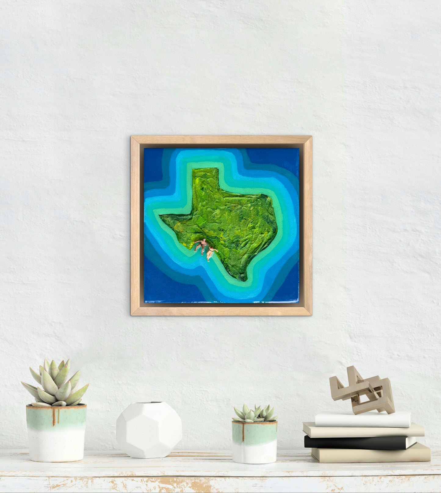 The Island of Texas: Just Us 6x6 Original Framed
