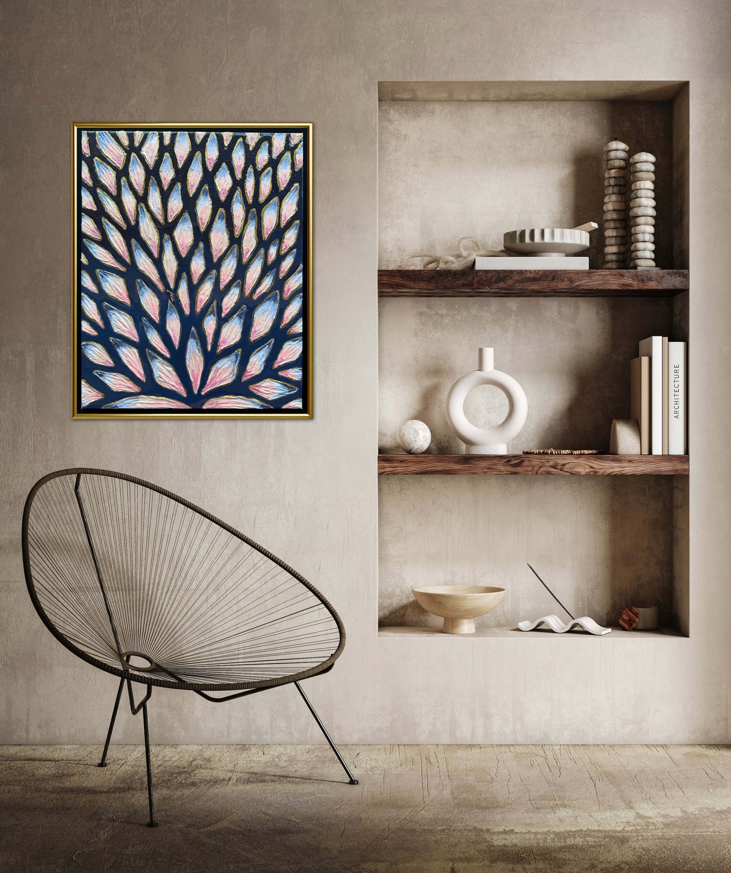 The Path to Intuition - 16x20in Mixed Media; Sand, Acrylic & Resin on Canvas Framed