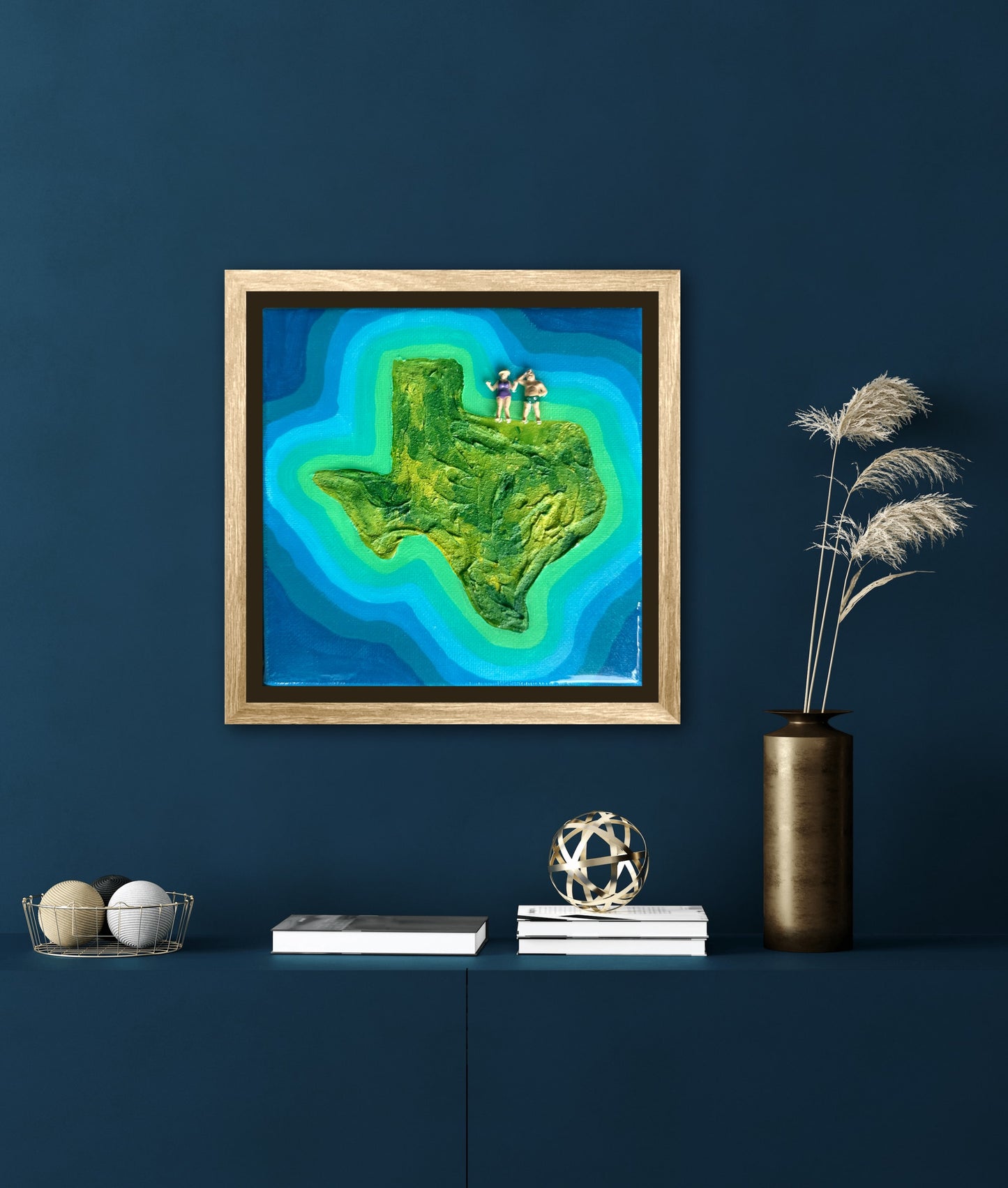 The Island of Texas: For Life 6x6 Original Framed
