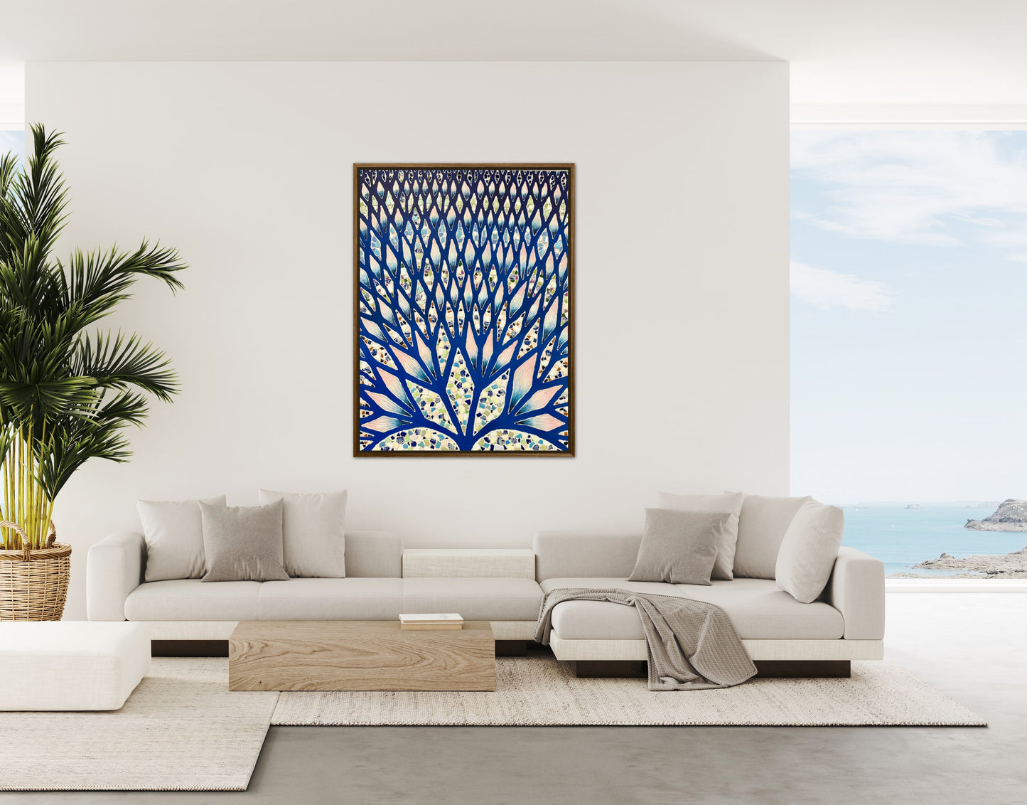 The Path to Inner Peace - 36x48in Mixed Media Textured Artwork Framed