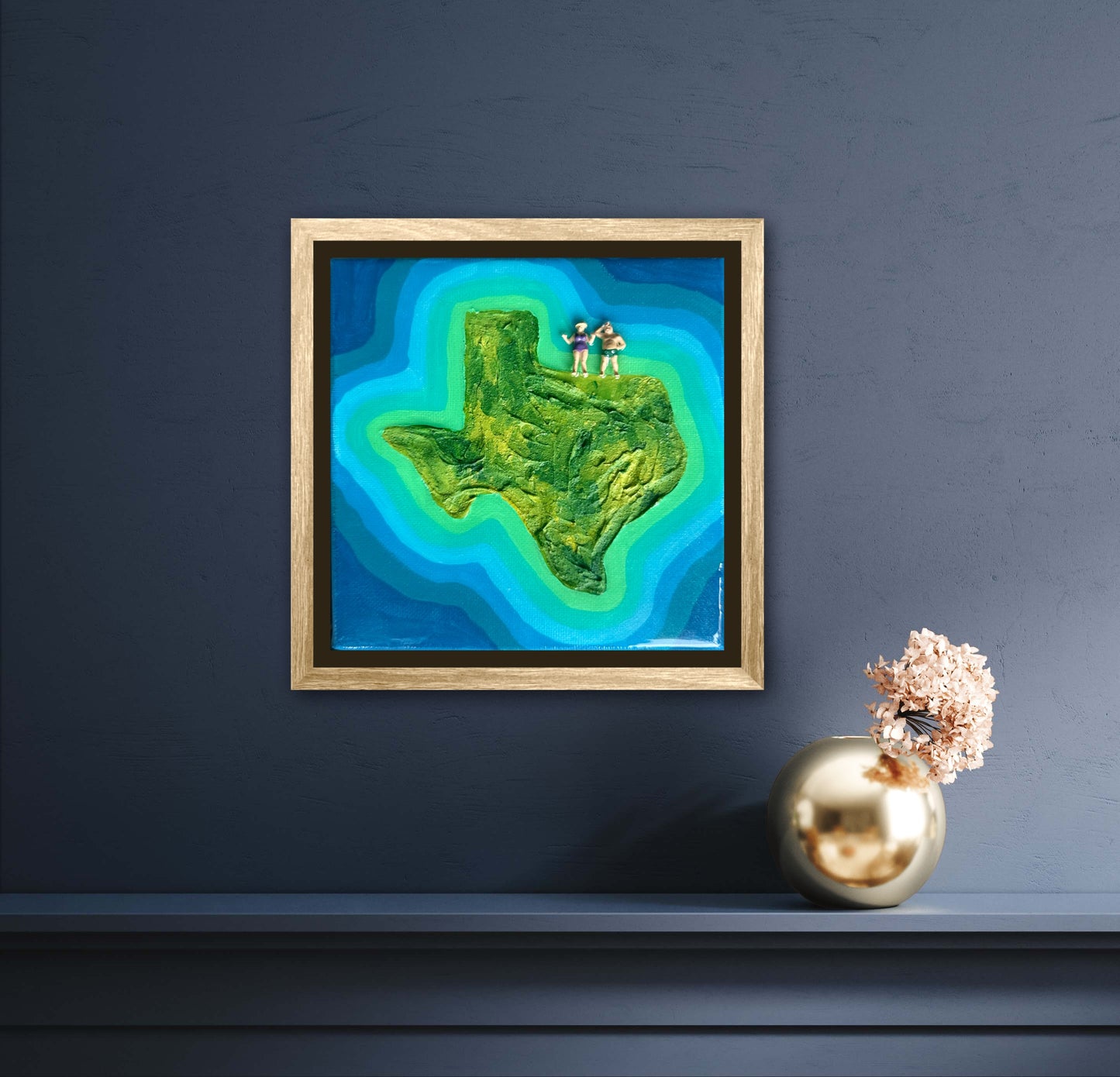 The Island of Texas: For Life 6x6 Original Framed