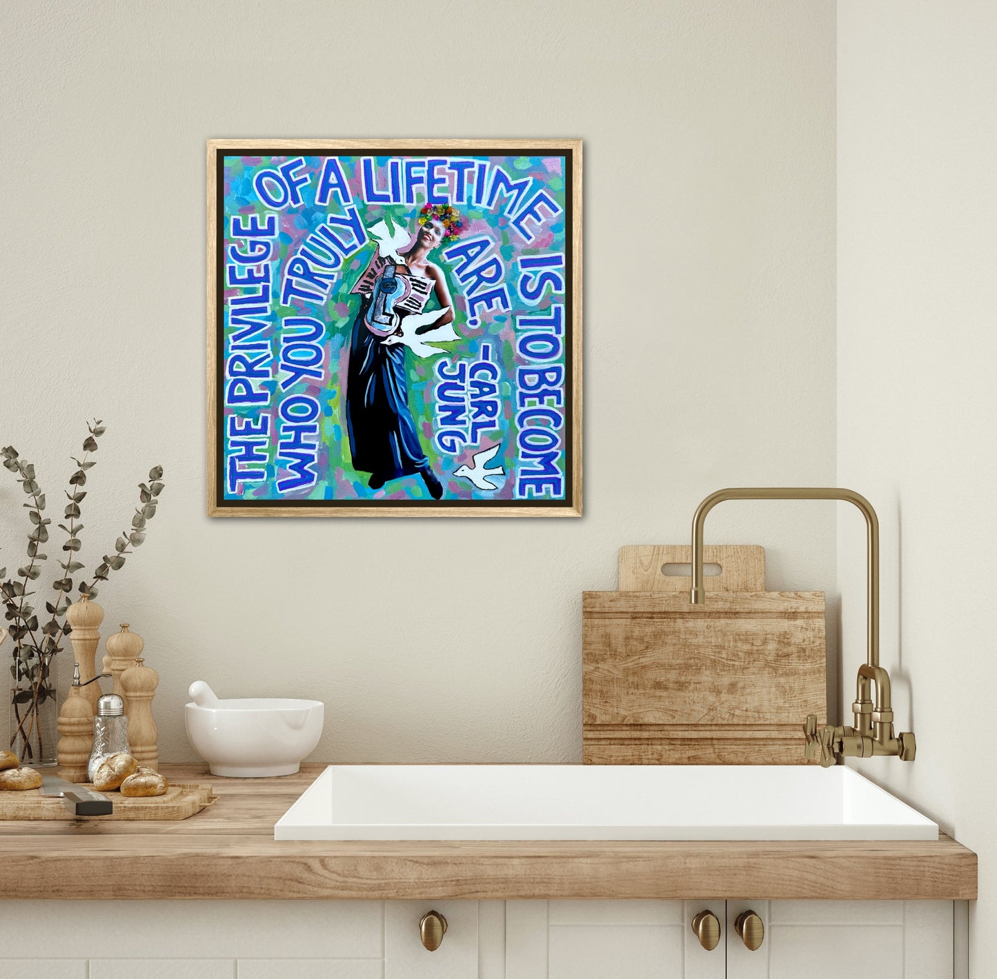 Vogue Reflections: The Privilege of a Lifetime - 12x12in Acrylic & Resin on Canvas